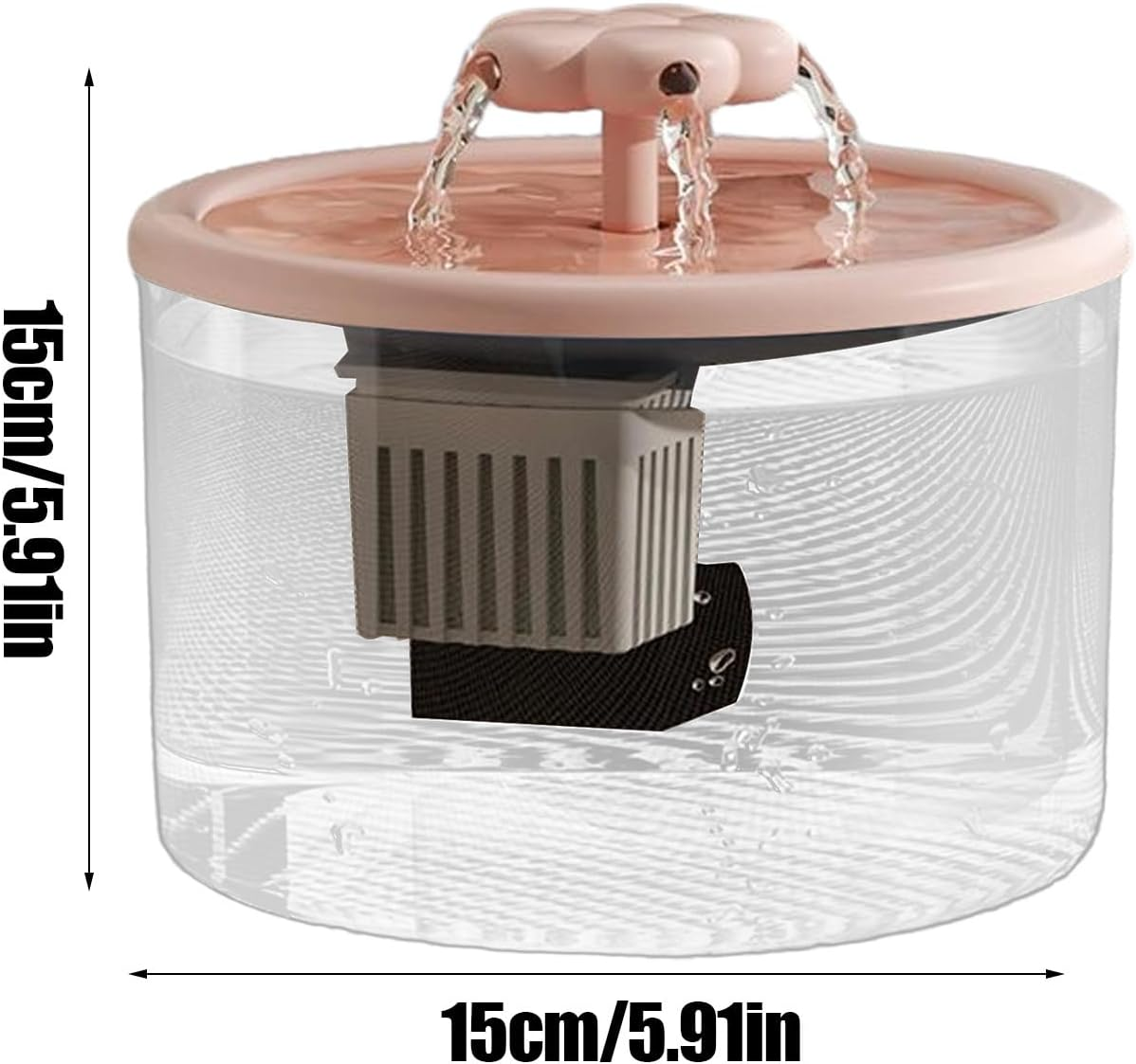 Cat Fountain 1.2L, Dog Water Dispenser, Quiet Drinking Bowl for Home Kitchen Living Room Play Area Apartment Indoor Bedroom image number 3