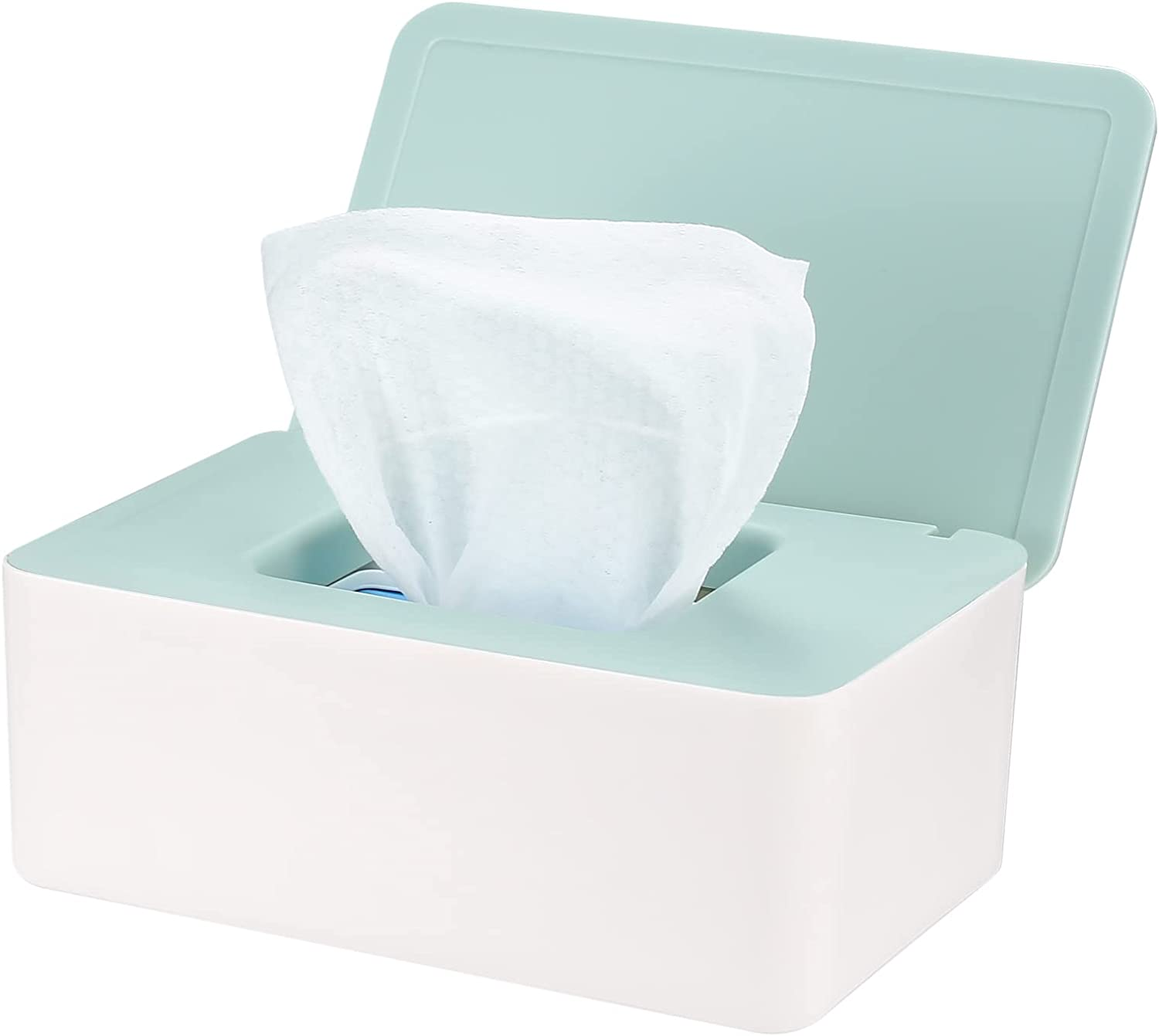 Wet Wipes Storage Box, Wet Wipes Box, Wipes Dispenser Holder Case Boxes, Toilet Tissue Paper Napkin Container Box with Lid for Home Office Desk - Green