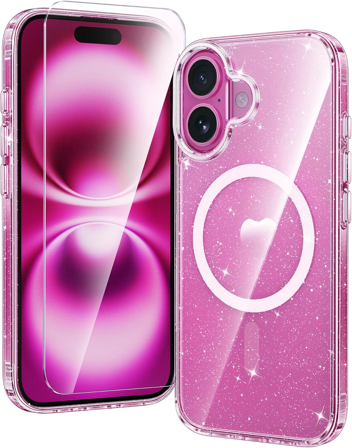 FNTCASE for Iphone 16 Case: Clear Magnetic Military Grade Drop Protection anti Yellowing Slim Case - Rugged Shockproof Protective Transparent Cell Phone Cover(Clear)