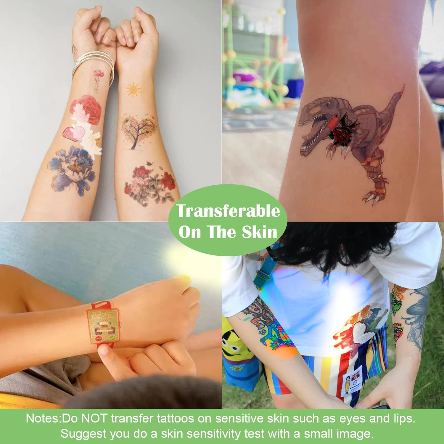 15 Sets A4 Tattoo Transfer Paper Printable Waterproof Temporary Tattoo Paper for Inkjet & Laser Printers(A4 Size+15 Sets) DIY Temporary Tattoos Stickers (Transparent)