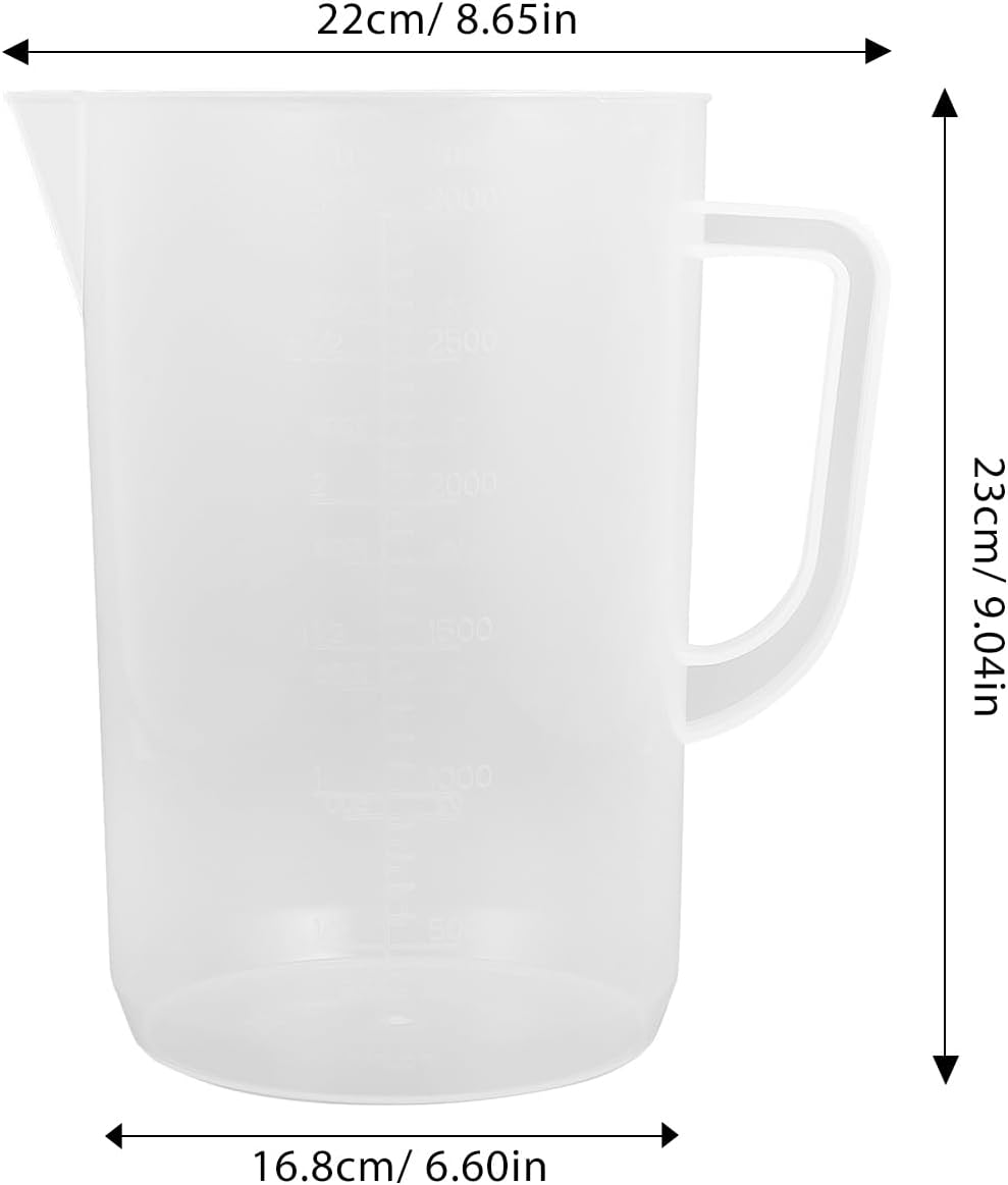 Mobestech Oil Measuring Cup Big 3 Liter Measuring Jug Chemical Small Measuring Jug Jugs Formula Dispenser Liquids Adjustable Pouring Electric Coffee 2Lt Container Engine Syrup Pool Plastic image number 4