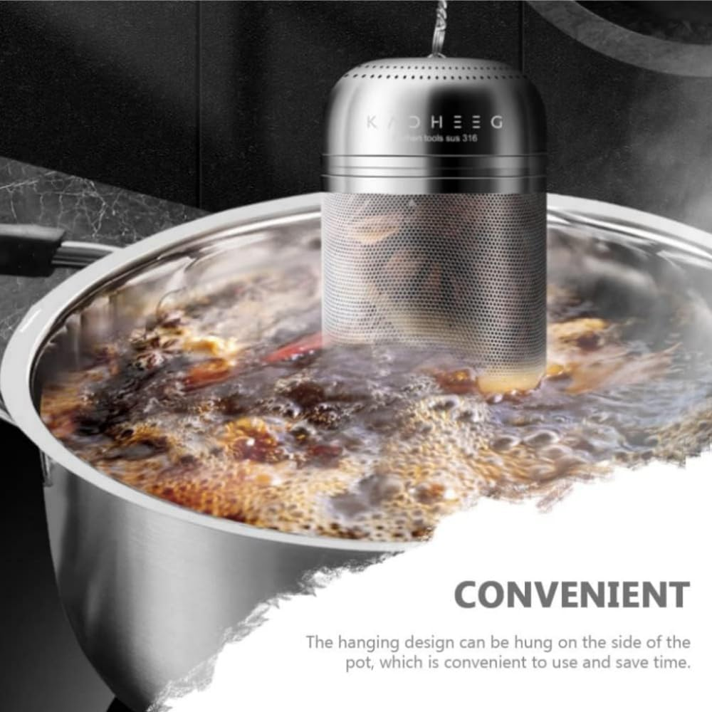 DACUAN Tea Infuser for Loose Tea, 1 Pack Stainless Steel Tea Ball Infuser with Chain, Tea Ball Strainers, Spices Infuser, Extra Fine Mesh Tea Infusers for Brewing Loose Tea, Spices (S) image number 2