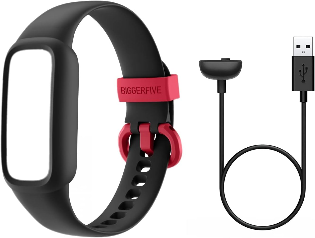 BIGGERFIVE Charging Cable and Adjustable Replacement Straps Bands, Compatible with Vigor 2L Kids Fitness Tracker