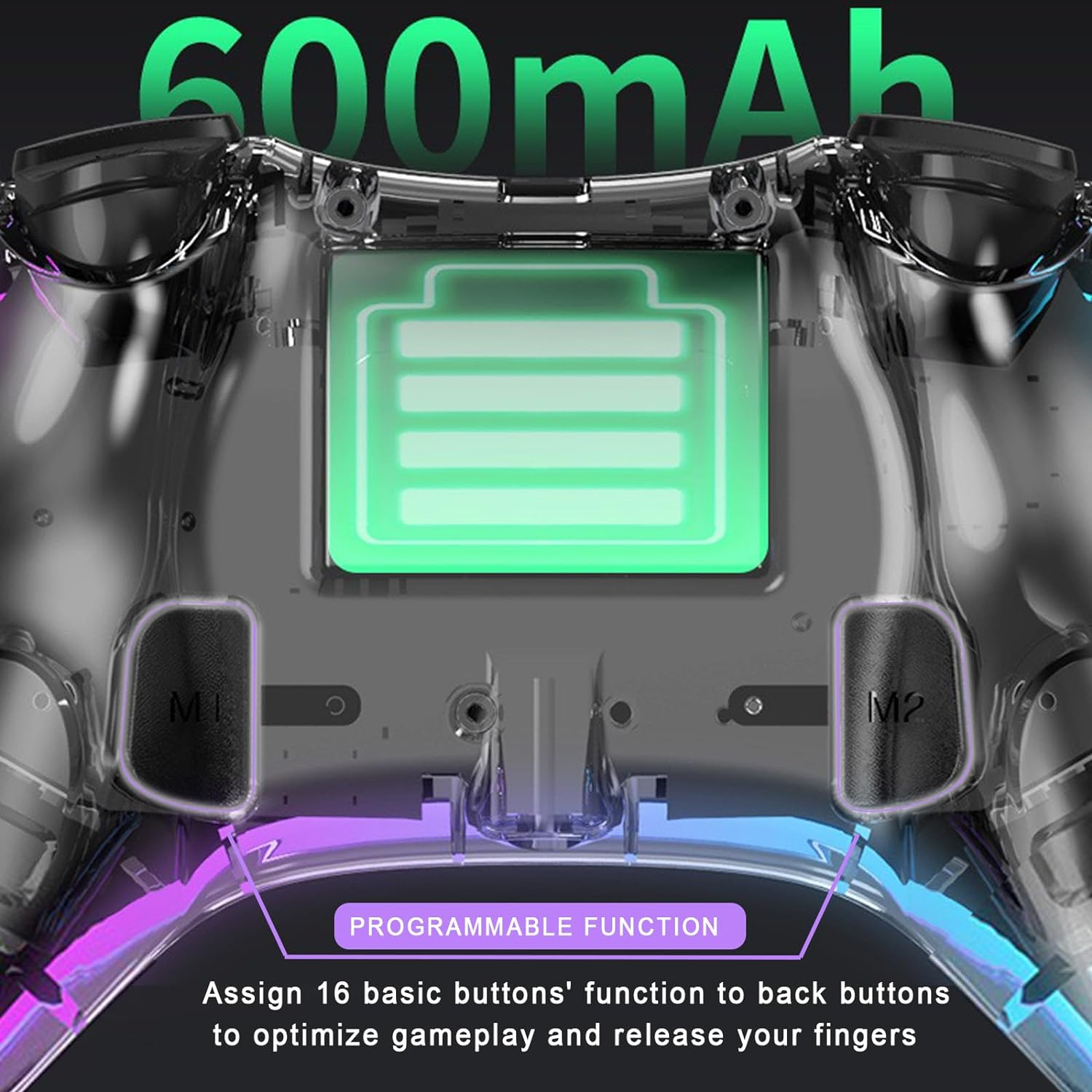 Clear Wireless Switch Pro Controller for Nintendo Switch Controller/Oled/Lite, Programming Replacement for Swit Ch Controllers Support Pc/Android/Ios, Cool RGB LED, Transparent Swit Ch Remote with Turbo image number 3