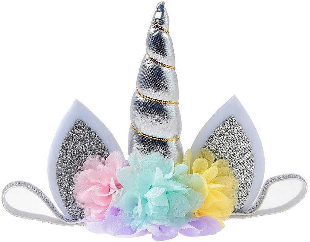 Nishine Baby Elastic Glitter Unicorn Horn Headband Children Unicorn Party Supplies Cosplay Gift