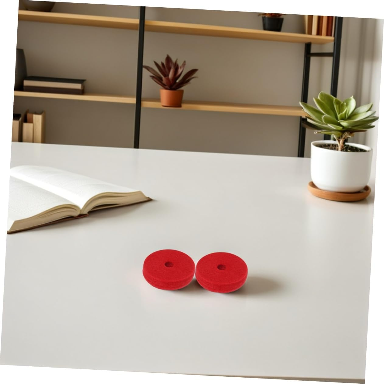 Kisangel 12Pcs Cymbal Felt Washer: Standard Size Cymbals Stand Felt Pads Anti-Vibration Drum Dampener Replacement Accessories 3.6 X 1 Cm Red image number 3