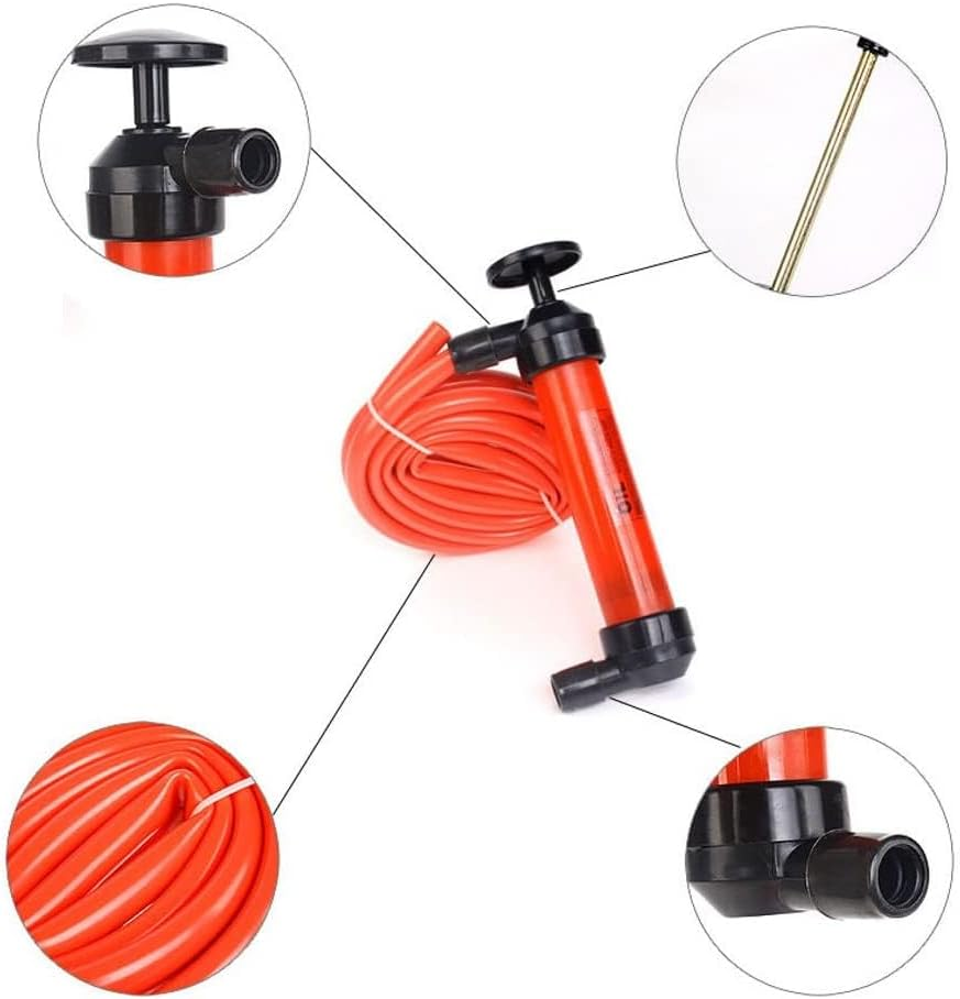 Siphon Hand Pump Manual Liquid Transfer Tool Plastic Tube 5L/Min Flow for Petrol Diesel Oil Water Air Fluid Camping Outdoor Car Boat image number 1