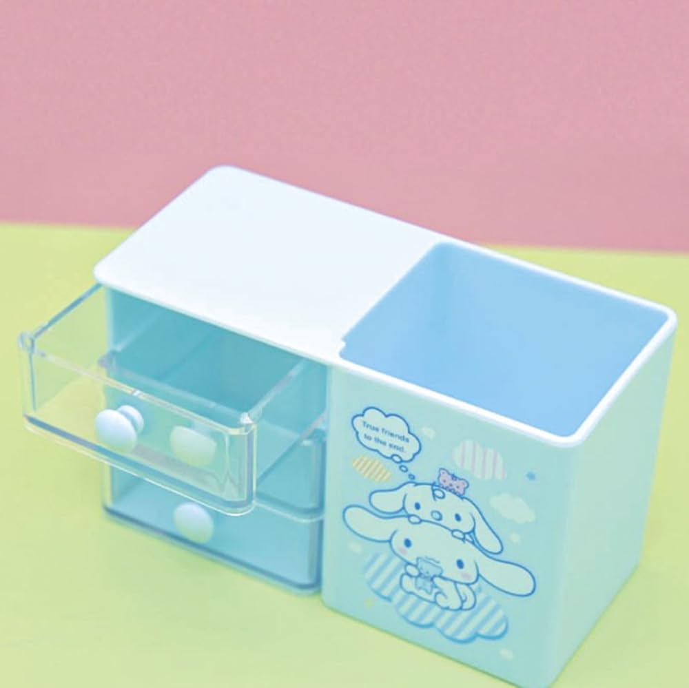 Kawaii Pen Holder Drawer Storage Box Office Desktop Office Supplies Three-Layer Cartoon Colorful Small Drawer Box - Pink image number 4