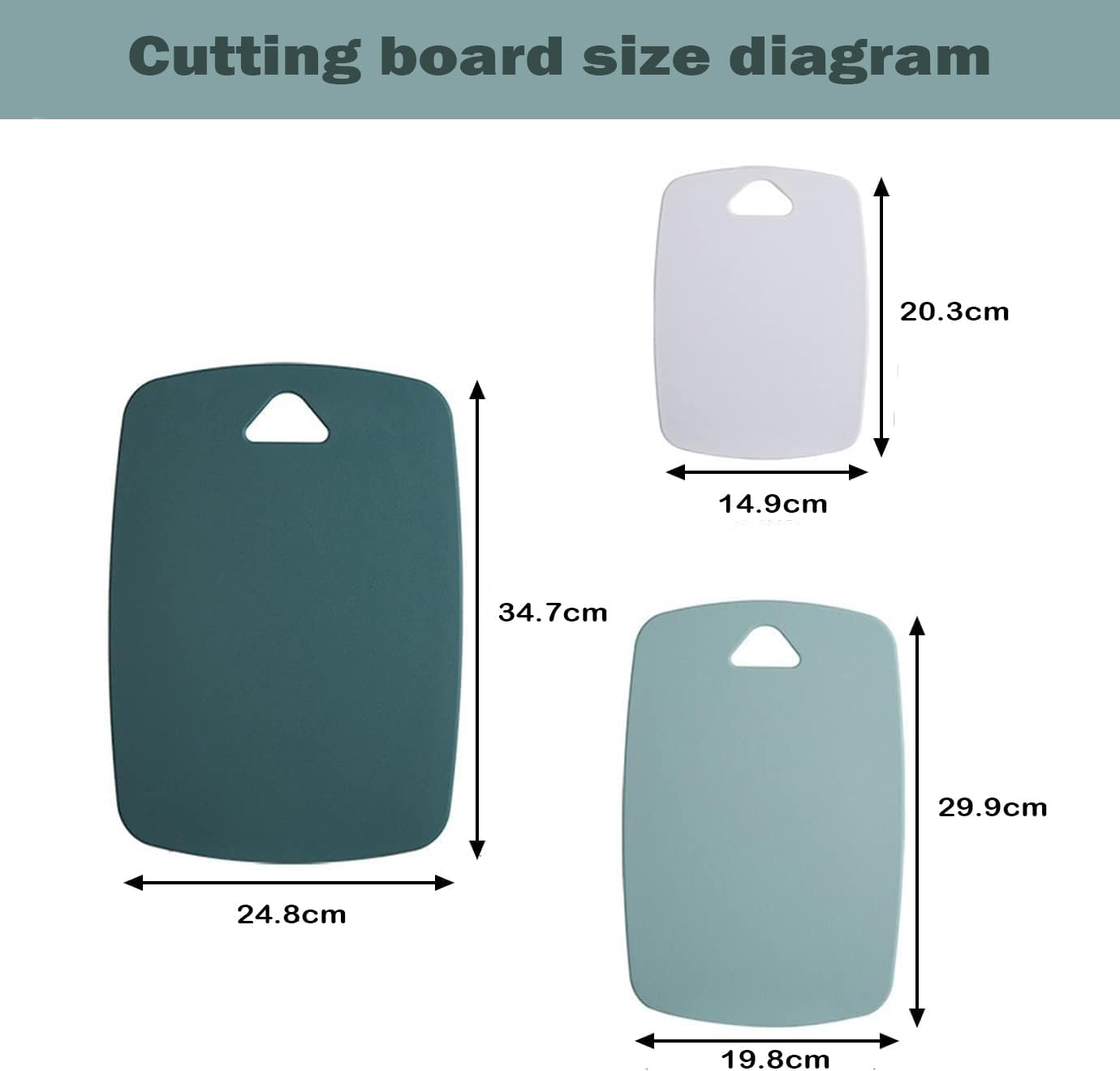Plastic Cutting Board Set of 3, Multipurpose Chopping Boards Set BPA Free for Kitchen Meat Veggies Fruits Camping Travel, Dishwasher Safe Easy to Clean (Dark Green, Light Green, White) - Dark Green, Light Green, White image number 6