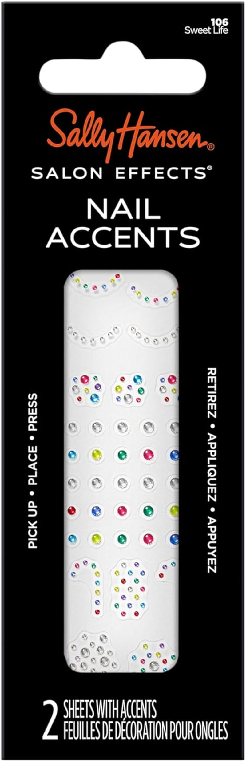 Sally Hansen Salon Effects Nail Accents, Bubbly & Pearls, Nail Art Decals, Easy to Use, No Commitment, Use on Nail Polish or Bare Nails, Mix and Match Styles