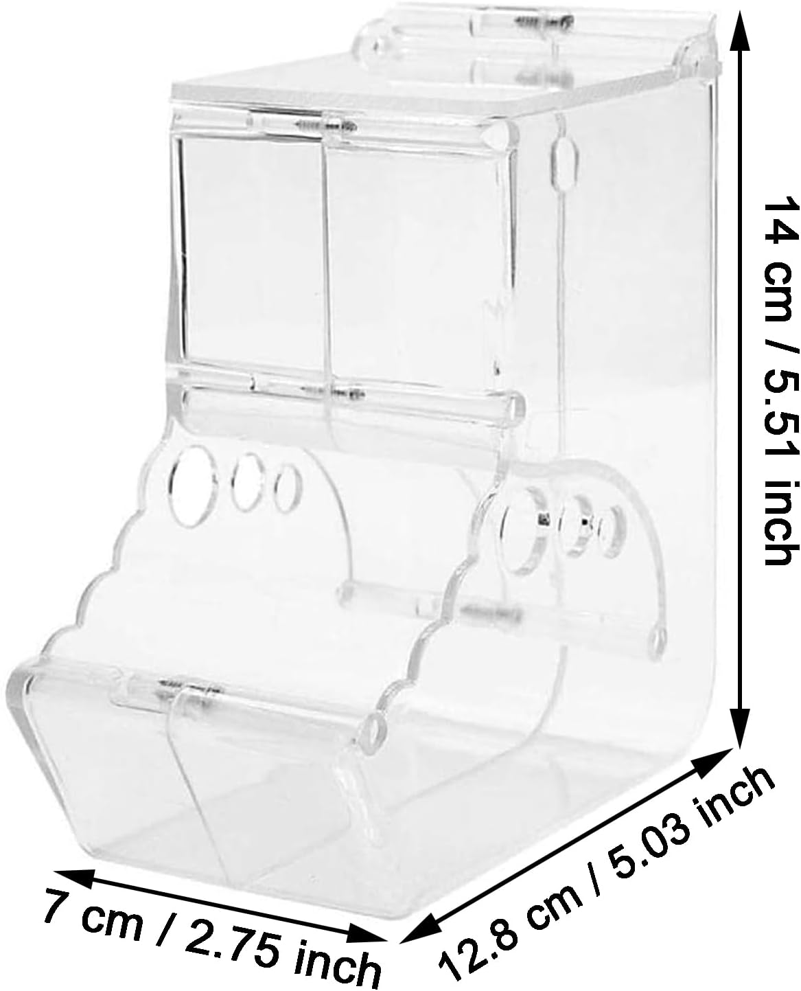 Automatic Hamster Feeder, Acrylic Hamster Feeder, Transparent Acrylic, Hamster Feeder, for Hamsters, Guinea Pigs, Mini Hedgehogs and Other Small Animals image number 1