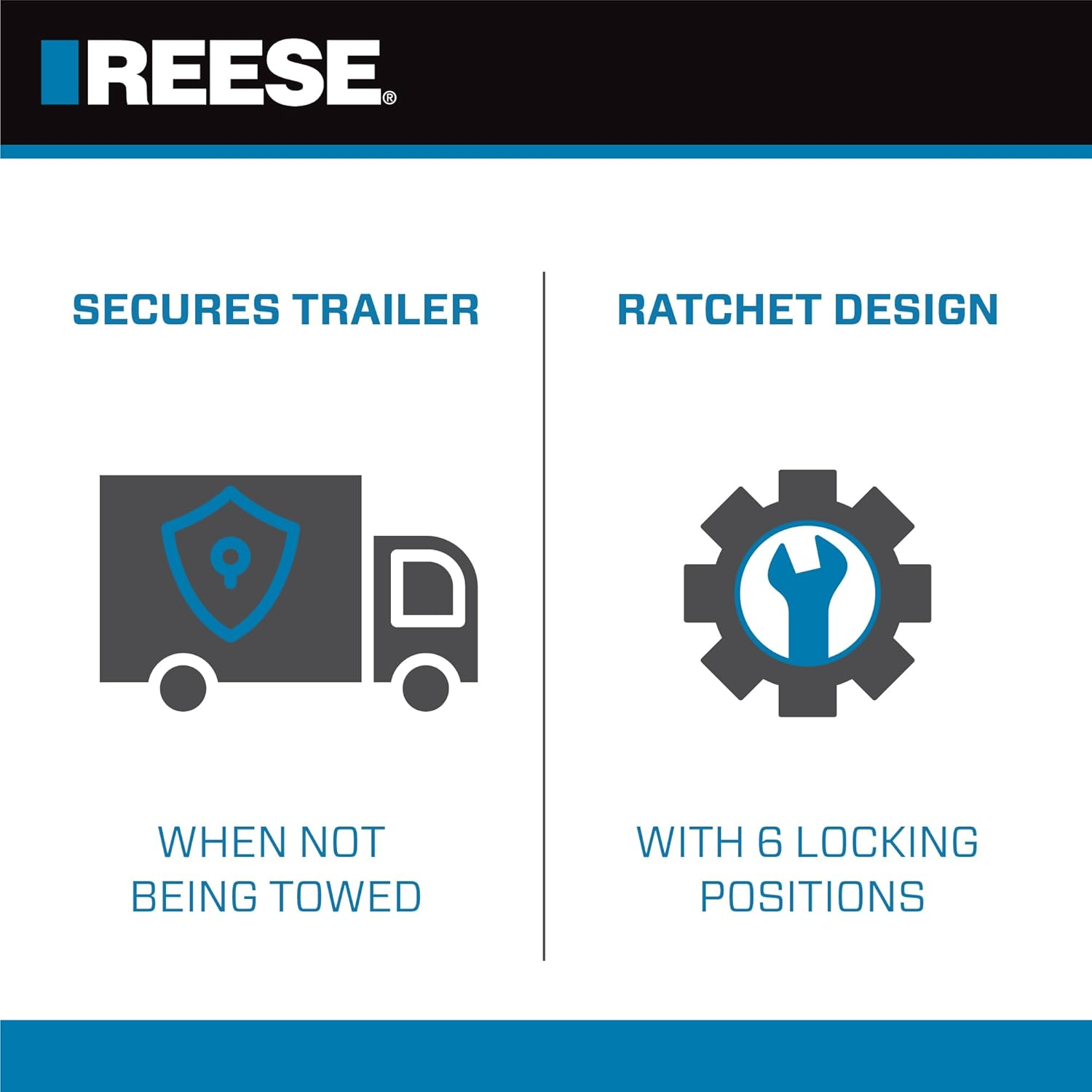 REESE Towpower 72783 Coupler Lock, Adjustable Storage Security, Heavy-Duty Steel, Yellow and Chrome image number 3