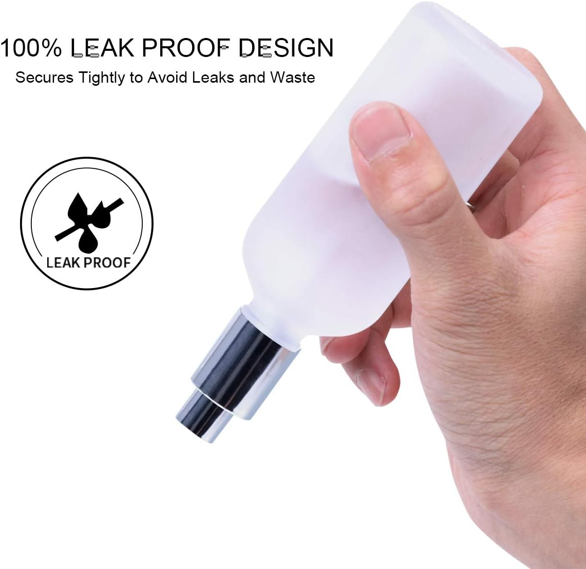 Frosted Clear Glass Spray Bottle 4Oz for Essential Oils, Cologne, Perfume, Refillable Silver Fine Mist Sprayers(2 PACK) image number 4