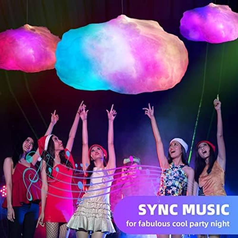 Lichaser RGB Cloud Led Lights with 2.4G Remote and Bluetooth APP - Color Changing Rainbow, Lightning Effects - Cool LED Lights for Wall, Room, Home, Bedroom Decor (2 Pack) image number 4
