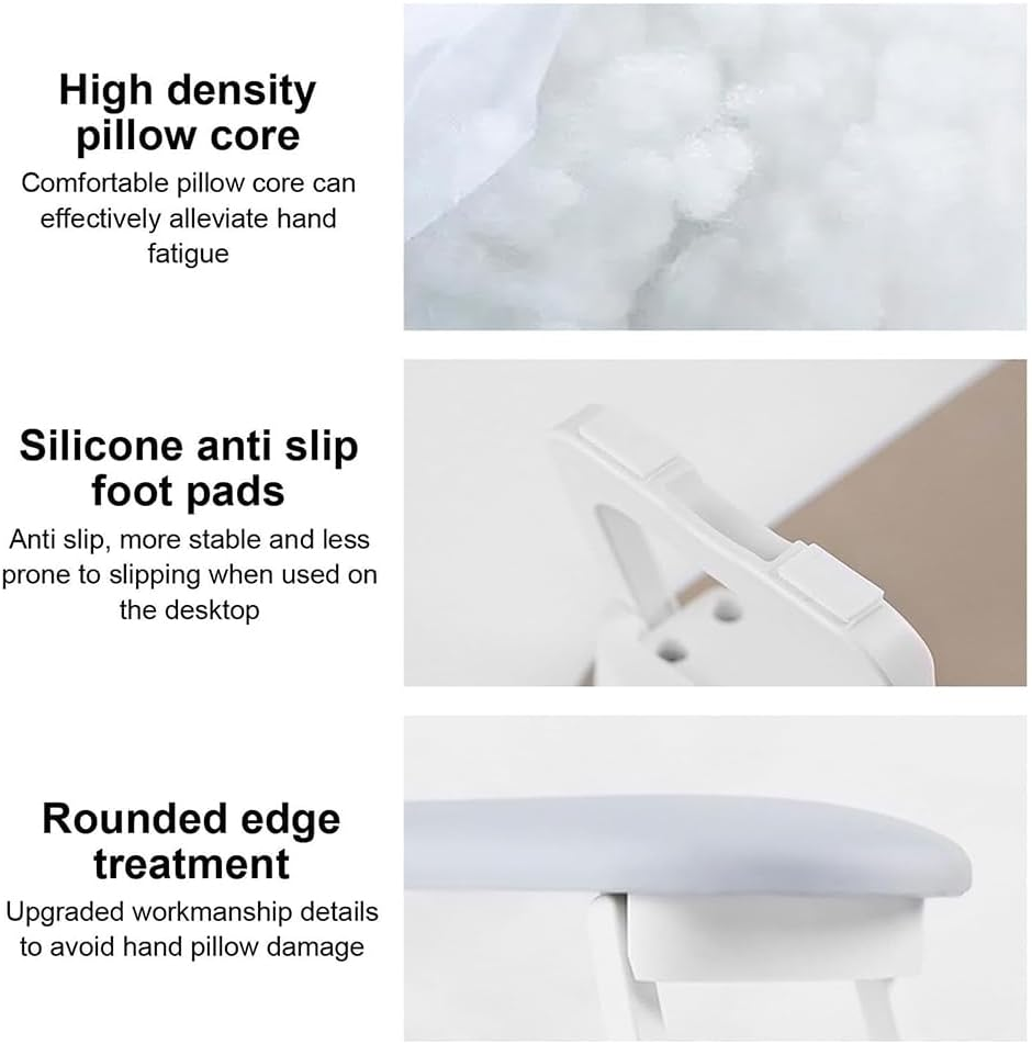 Foldable Nail Manicure Hand Rest Cushion with Soft PU Leather Mat, Portable Nail Arm Rest Pillow for Salon and Home Use, Comfortable Support for Nail Art and Acrylic Nails image number 2