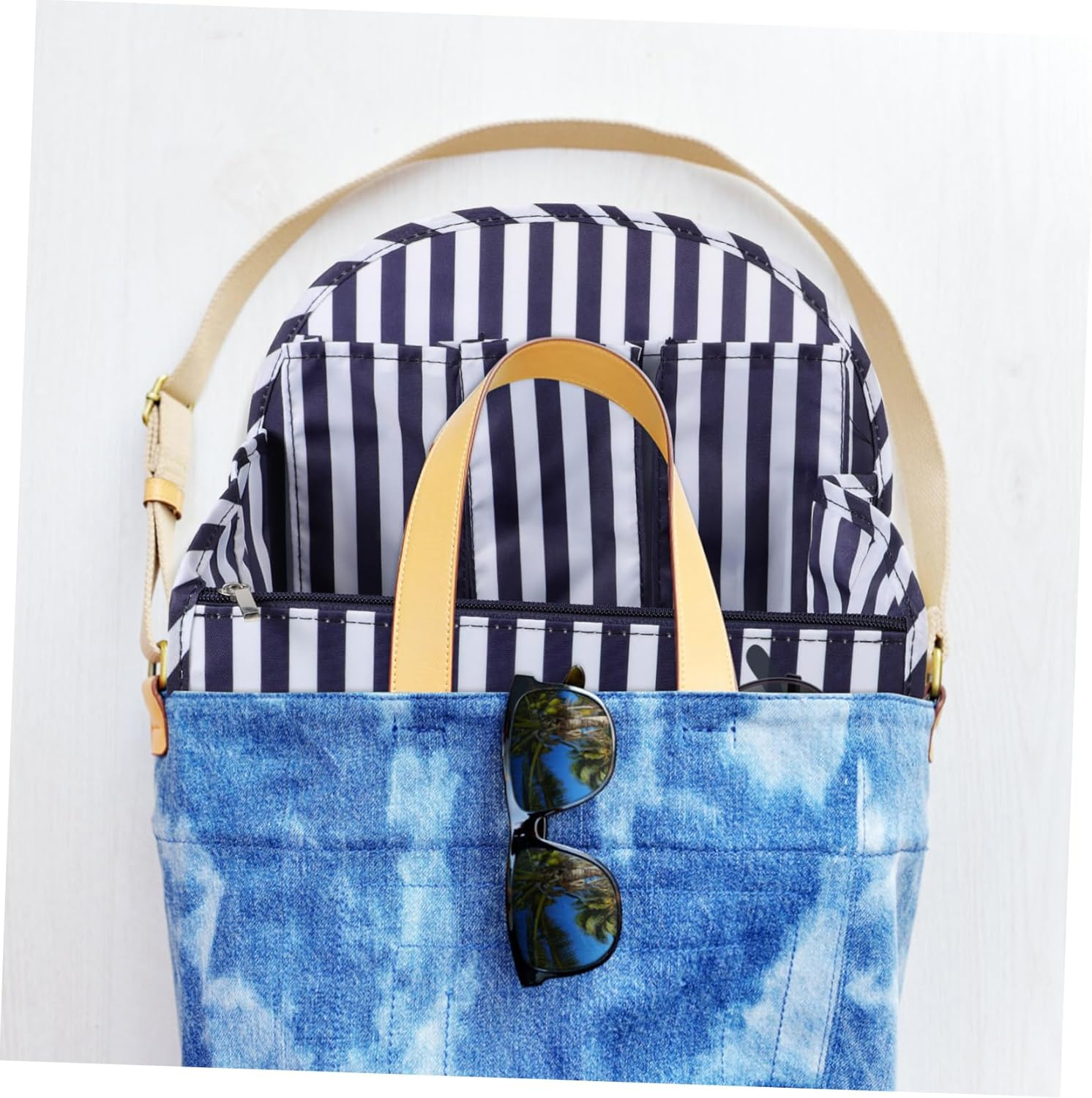 ROMISBABA Backpack Organizer Insert Multi-Pocket Wallet Holding Bag Tidy Travel Tote Bag Liner Thick Fabric image number 6