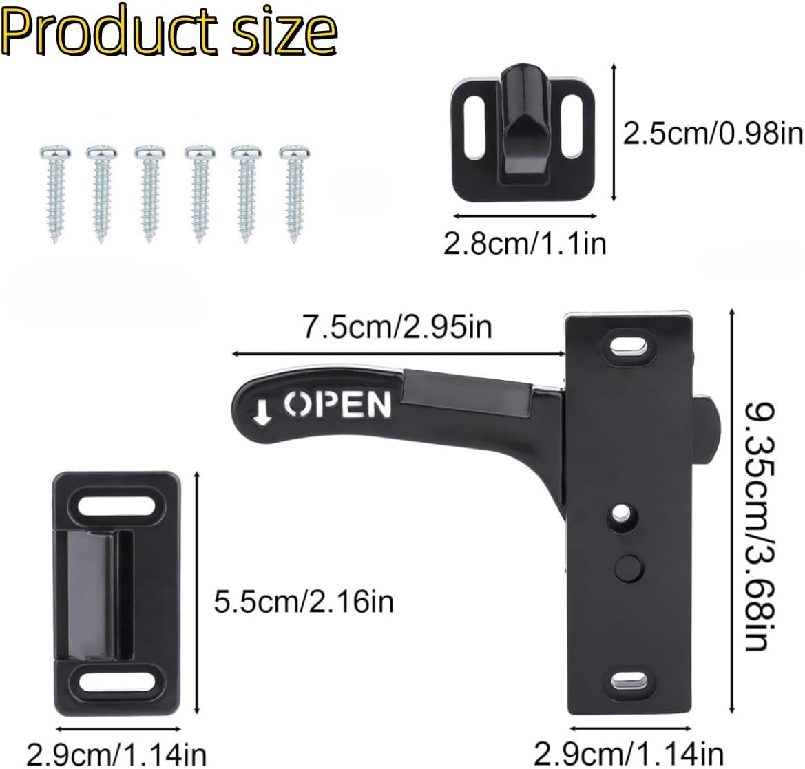 RV Screen Door Latch, Passenger Side Entry Door Replacement Parts for RV Camper Travel Trailer， (Left Side) image number 3