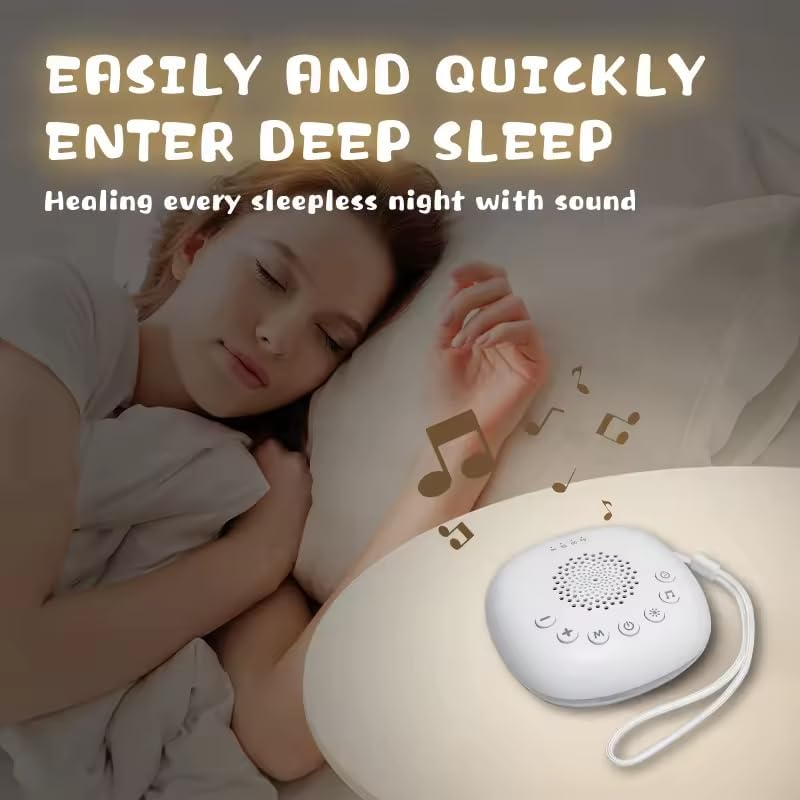 White Noise Machine, Portable Sound Machine for Baby Adult Sleeping, 20 Soothing Sounds White Noise Shush,8 Types of Lighting Night Lights, 30-60-90Min Timer, Bluetooth Connection image number 3