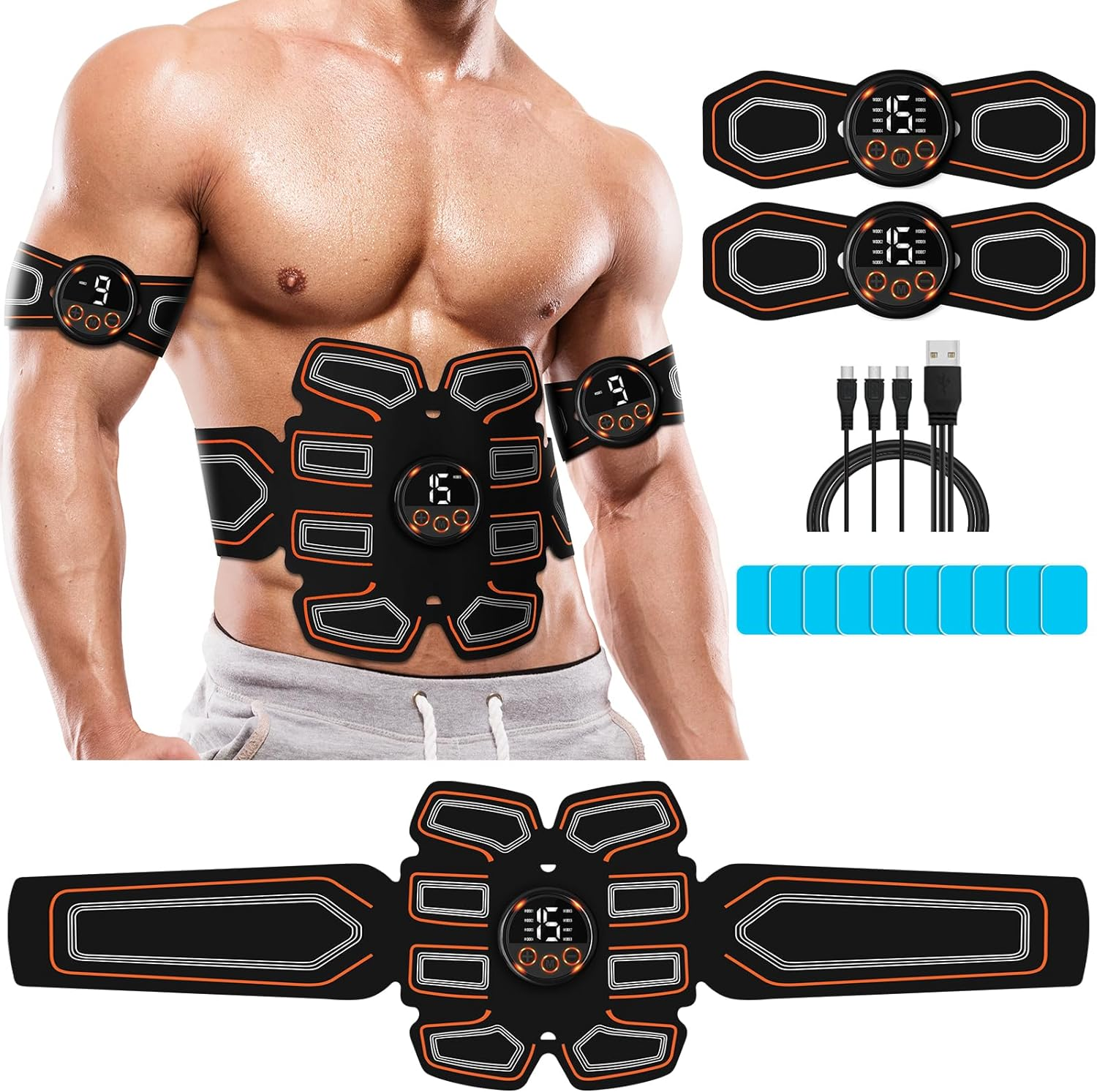 Stimulator, Abdominal Toning Belt Trainer, Abs Workout Equipment, Ab Sport Exercise Belt for Men and Women BFB-11 image number 4
