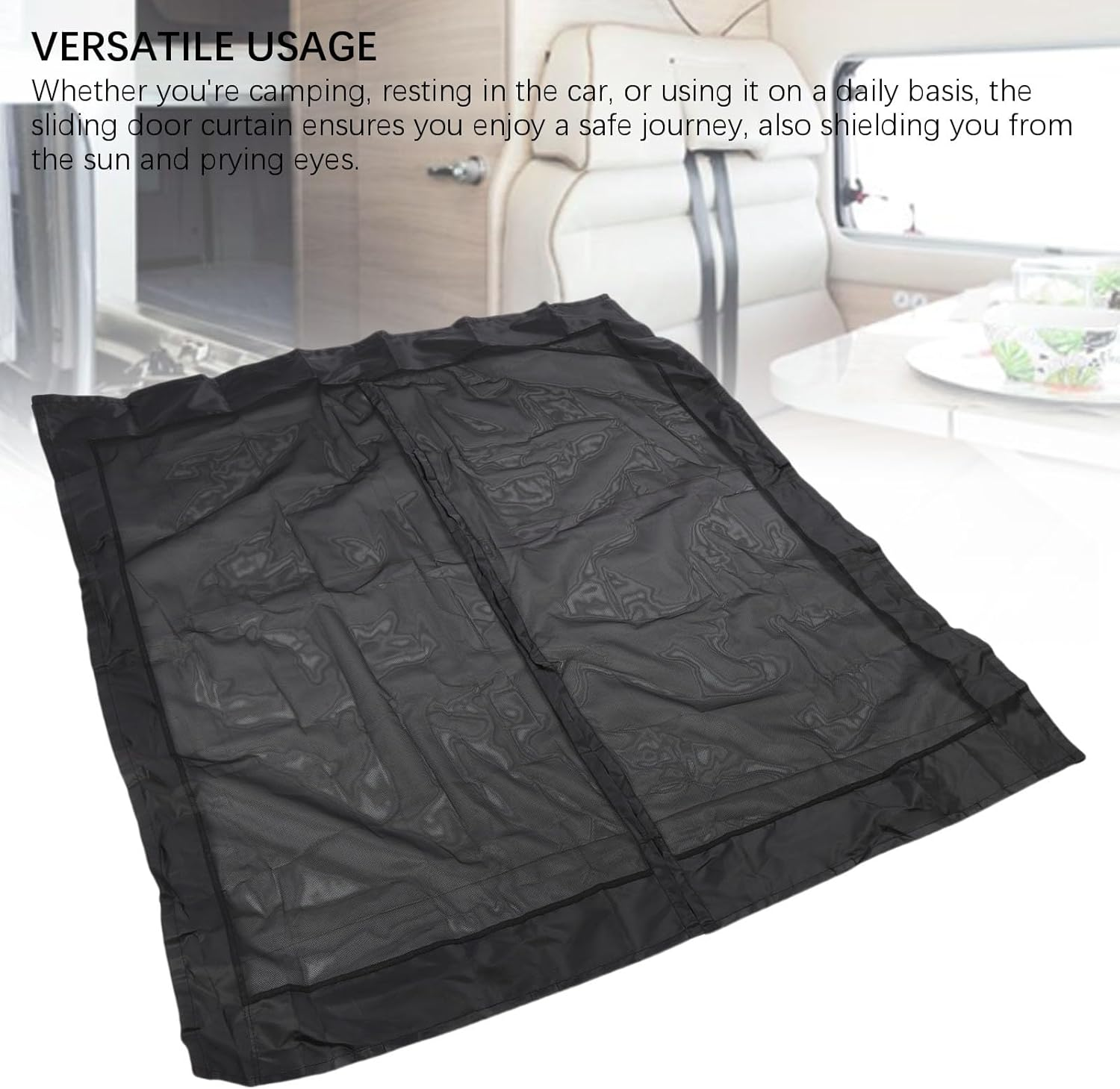 Cryfokt Universal RV Van Screen Curtain, Magnetic Rear Door Privacy Protection with RV Door Fly Screen, for Different Vehicle and Door Types, Travel Experience (71In*59In) image number 5