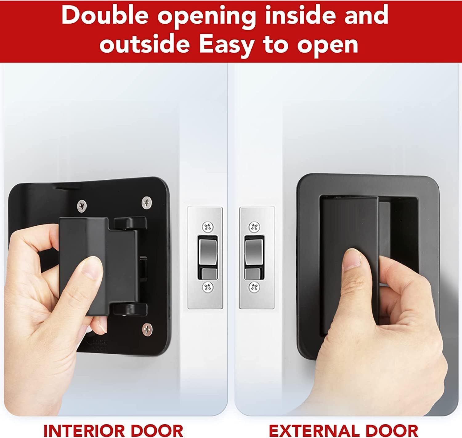 Upgraded RV Door Latch, RV Entry Door Lock, Trailer Door Lock, Zinc Alloy Camper Door Lock, RV Door Lock, RV Travel Trailer Entry Door Latch with Paddle Deadbolt, Black image number 3