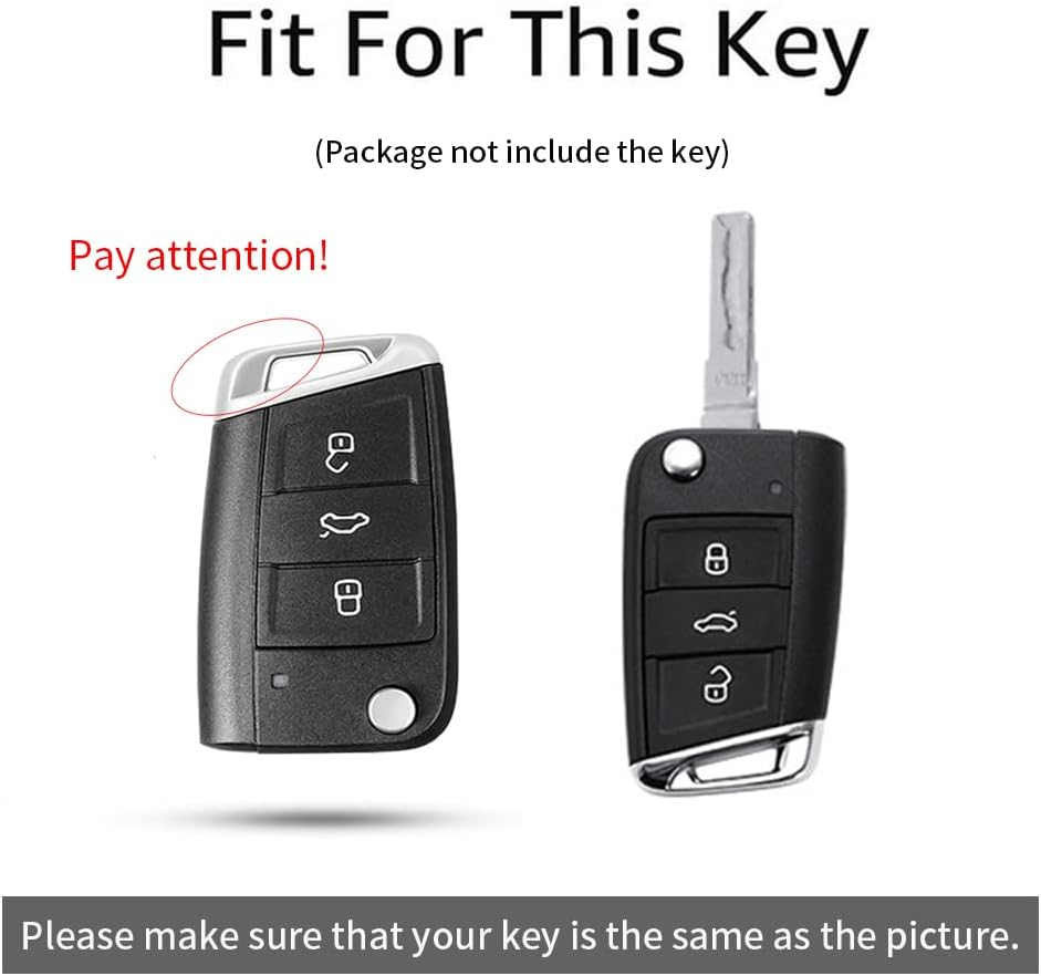 Ontto Tie-Dye Colour Car Key Fob Cover Fit for VW Golf 7 MK7 Polo T-ROC Tiguan Skoda Superb Octavia Seat Leon Ibiza Flip TPU Key Case Keyring Keychain Key Holder Accessories Pink - Pink image number 4