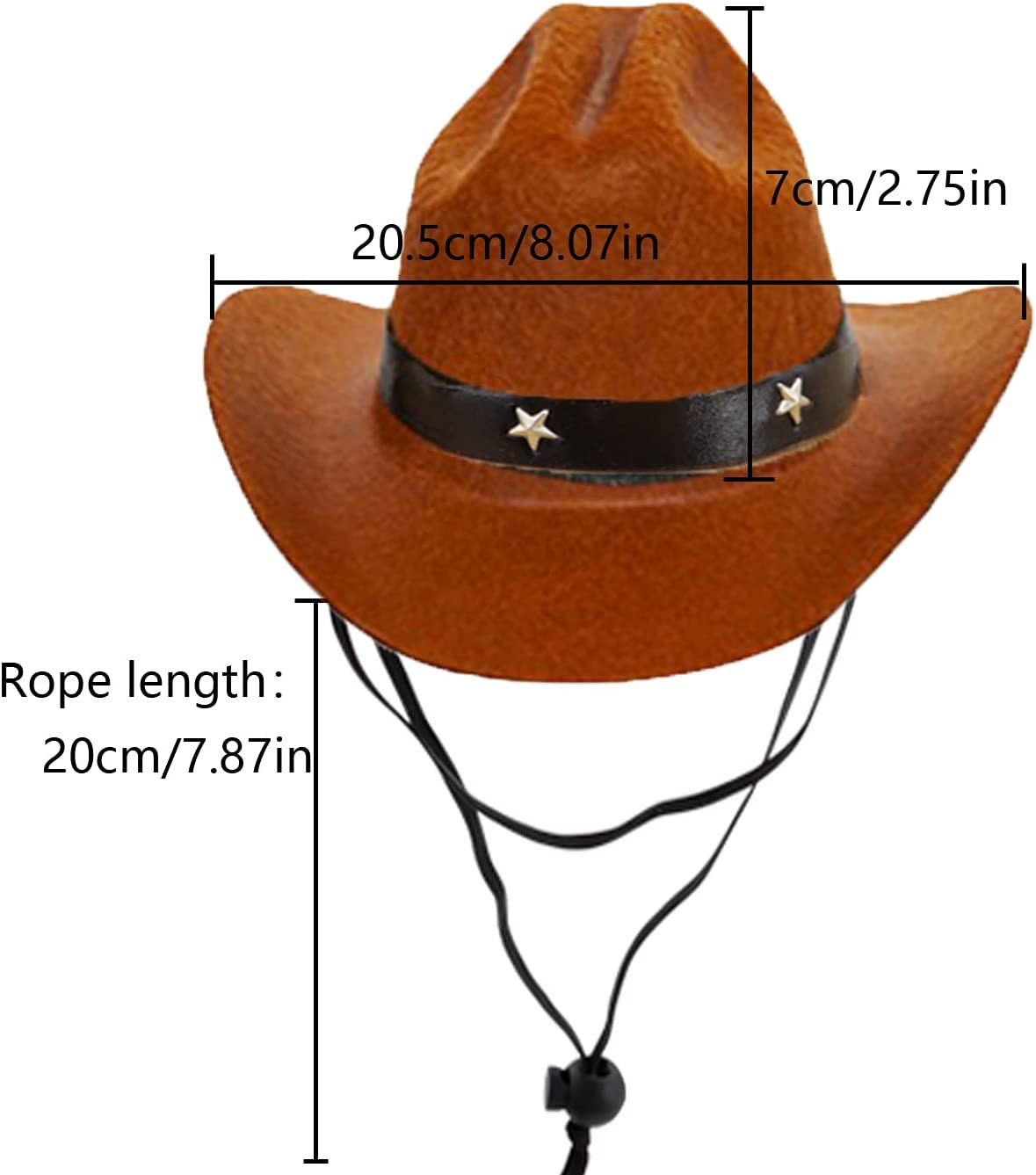 AWOCAN Pet Dog Cowboy Hat Cosplay Cap Puppy Pet Dog Cat Holiday Costume Pet Party Decoration image number 3