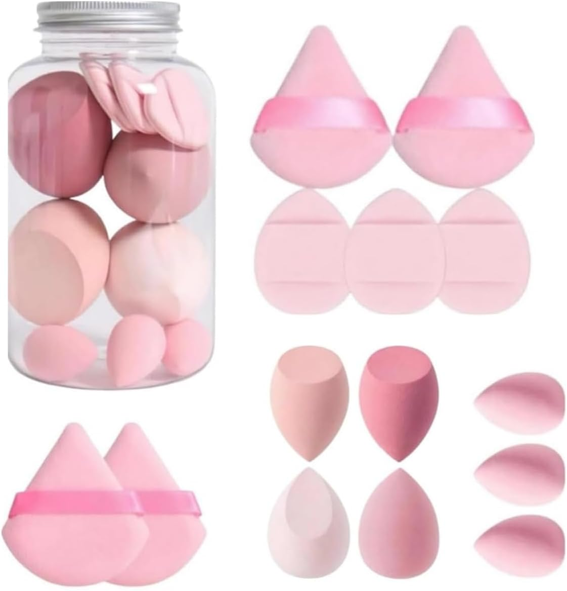 14 Pcs Makeup Sponge & Powder Puff Set/Bulk | Professional Beauty Blender Collection for Liquid, Cream, Foundation, and Powder image number 4