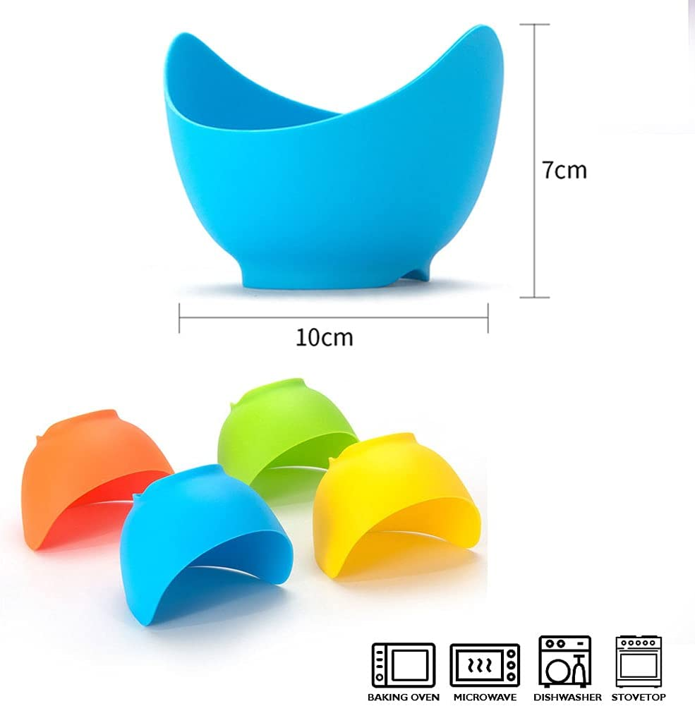 4 Pack Egg Poacher Cook - High Temperature Resistant Silicone Egg Steamer, Food Grade Non Stick Silicone Egg Poaching Cup for Microwave or Stovetop Egg Poaching, with Extra Silicone Oil Brush, BPA Free image number 1