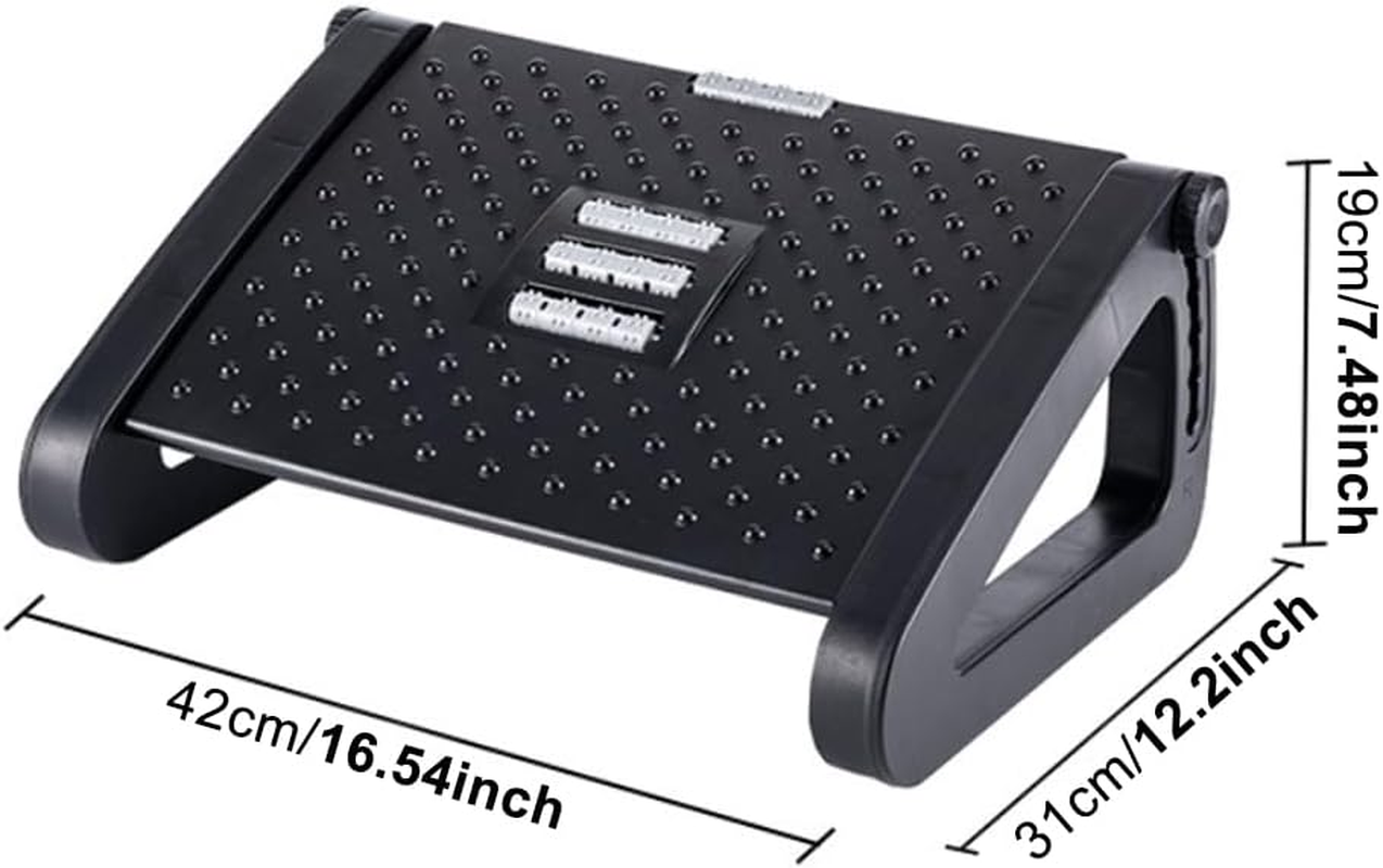 Foot Rest under Desk, 6 Height Adjustable Ergonomic Foot Stool with Manual Massage Rollers for Pressure Relief and Posture Support, Portable and Comfortable Leg Rest under Desk for Office Home and Gaming image number 5