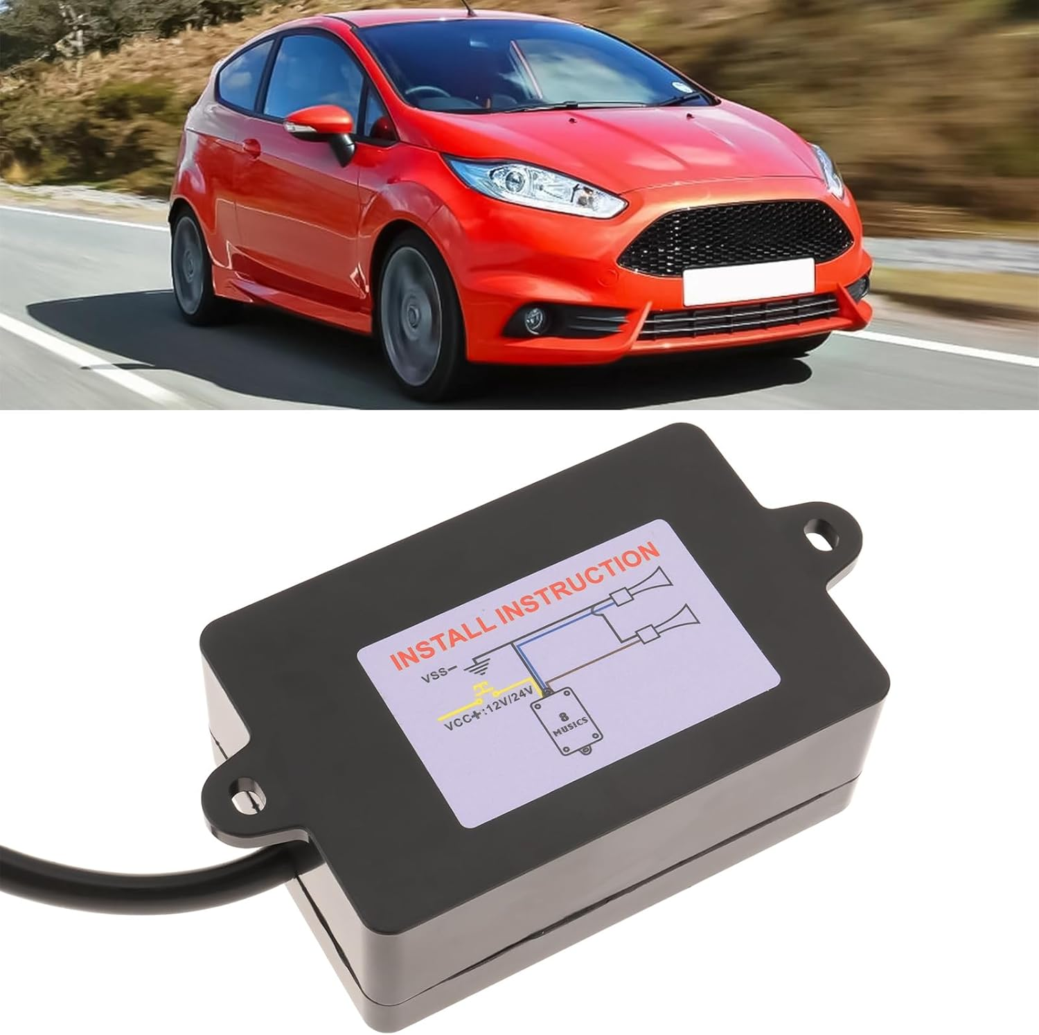 SING F LTD 8 Sound Effects Horn Controller 12-24V Compatible with Nhay 3+ Pro Music Motorcycle Speed Speaker