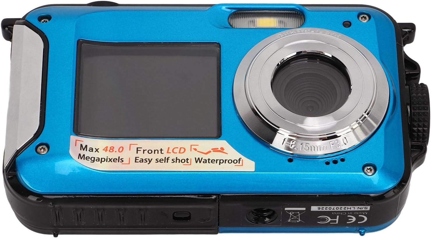 Digital Camera, 2.7K Video Vlogging Camera for Kids, Compact Point and Shoot Camera, 16X Digital Zoom, 2.7 Dual LCD Screen, Waterproof, Continuous for Teens Students