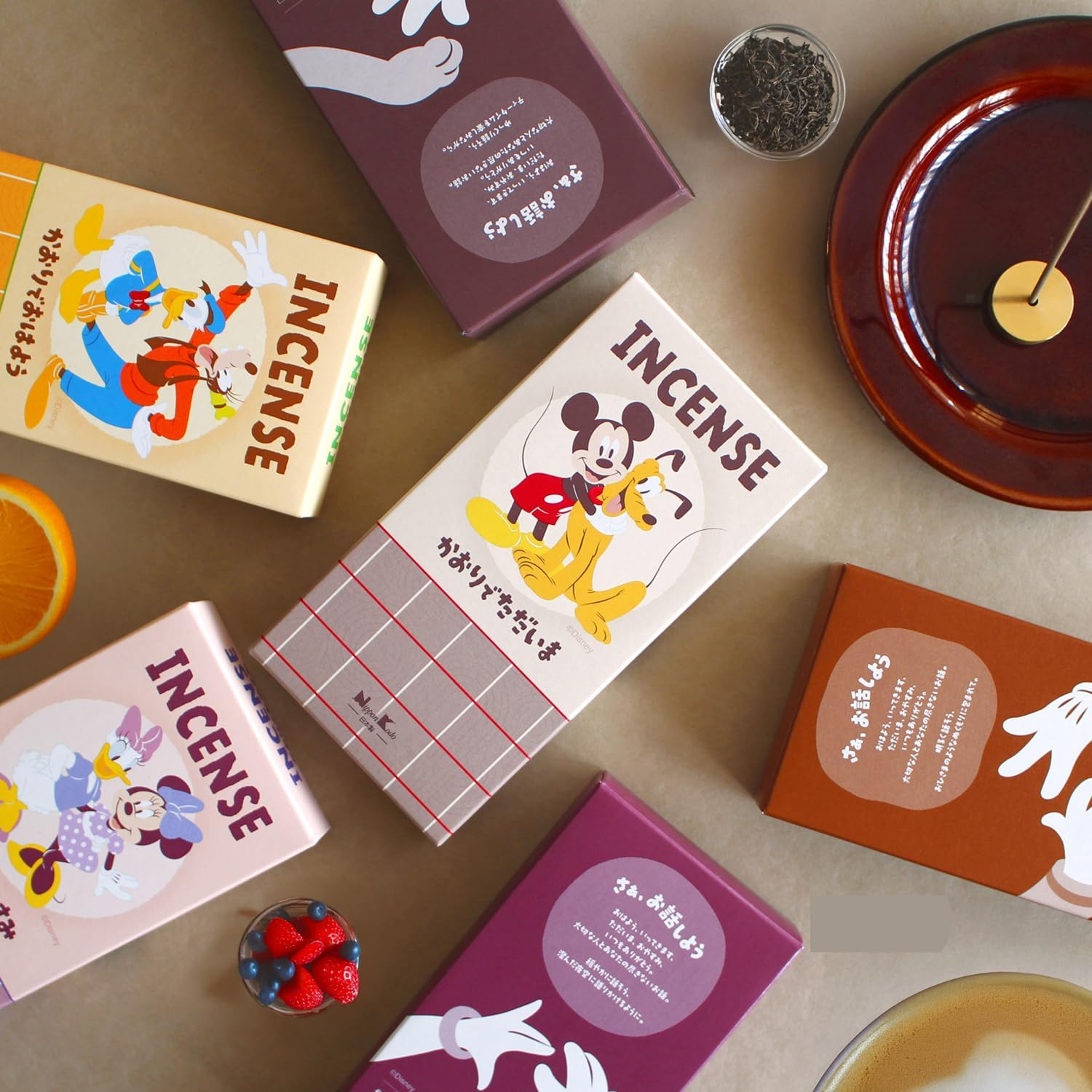 Nihon Kodo Disney Incense Sticks, Milk Tea Scent, Mickey Mouse & Pluto, Kaori De Moma, 3.2 Oz (90 G) image number 2