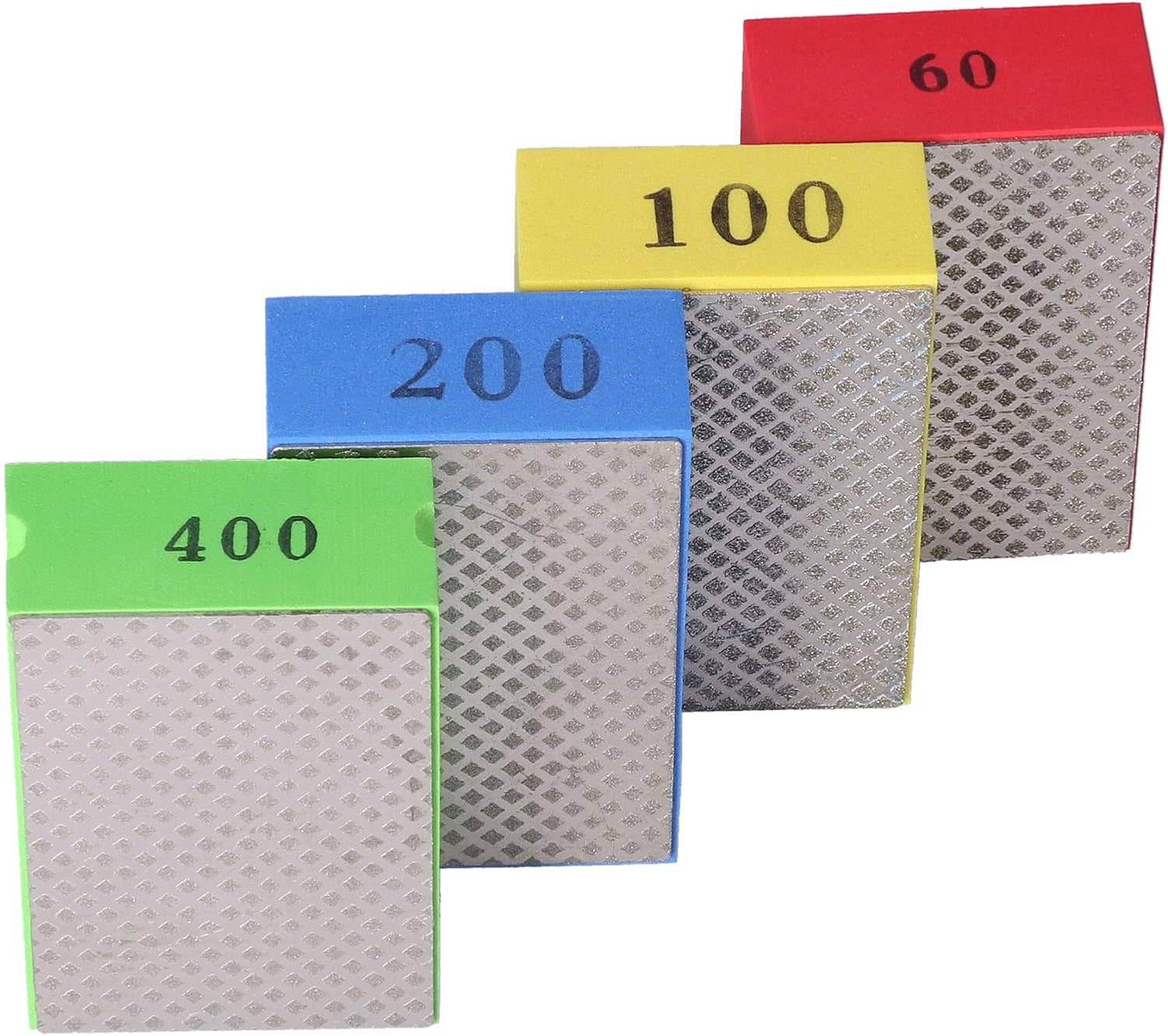 4Pcs Diamond Hand Polishing Pads for Sanding Ceramics Glass Tile Concrete Stone Marble Granite, 60# 100# 200# 400# image number 3