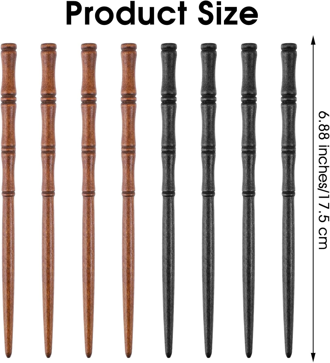 Gjinxi Retro Wooden Hair Sticks Pack of 8 Hair Pins Handmade Bamboo Shape Chinese Women'S Hair Sticks Wooden Hair Pin Bamboo Knot Hair Accessories Hair Clips for Women (2 Colours) image number 4