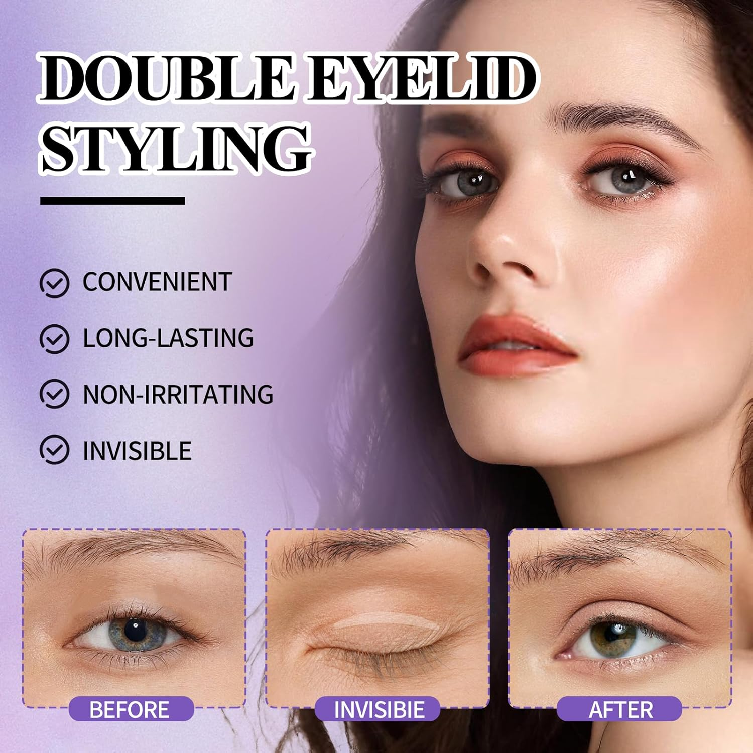 Eyelid Tape 1000 Pcs Invisible Eyes Lifter Strips Eye Lift Waterproof Long-Lasting Eyelid Sticker Double Eye Lid Tape for Hooded, Heavy, Uneven, Droopy Lids