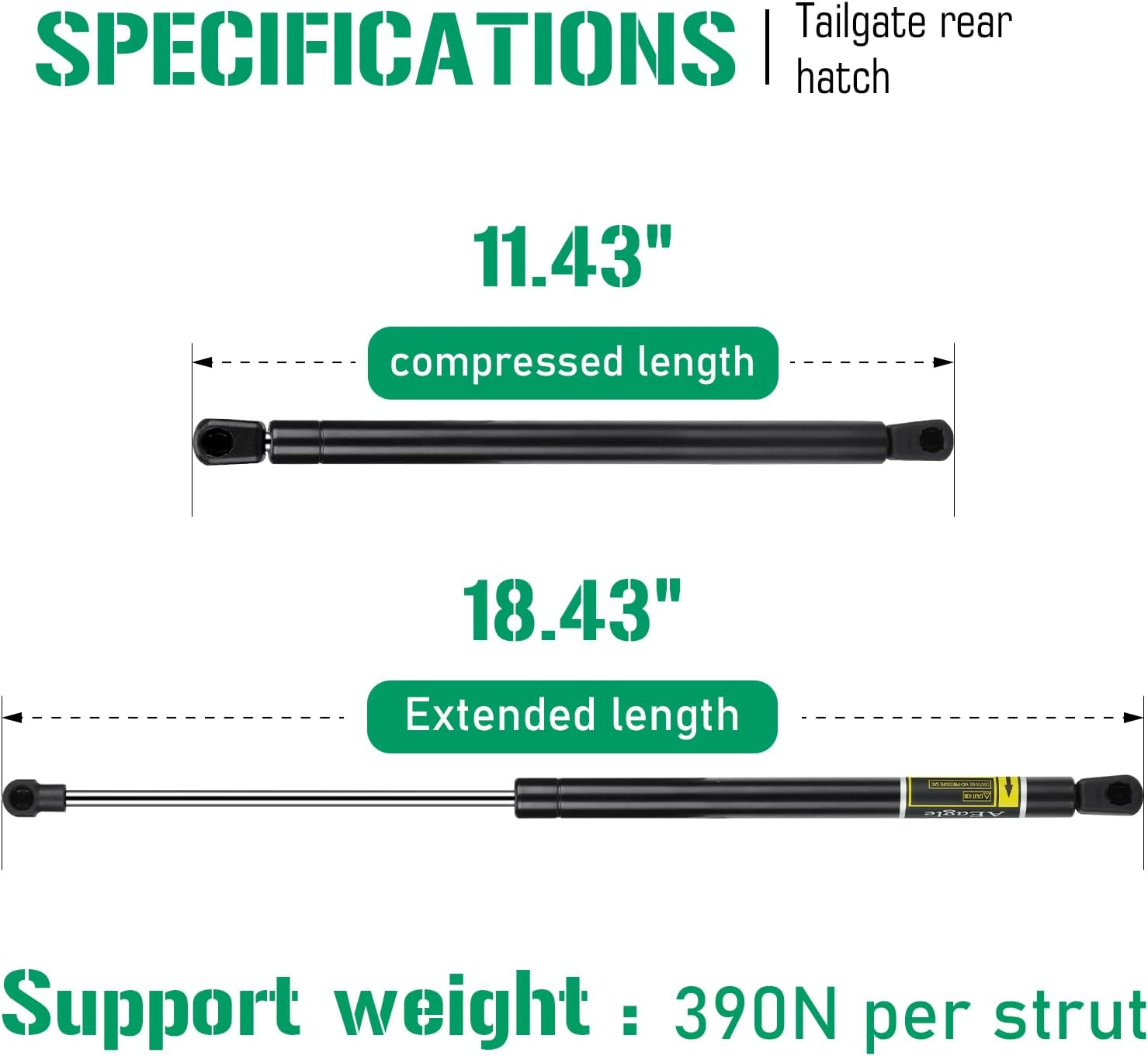 Tailgate Rear Hatch Lift Supports Struts Shocks, Automotive Replacement Parts for Volvo XC90 2003-2014 6133 Qty 2