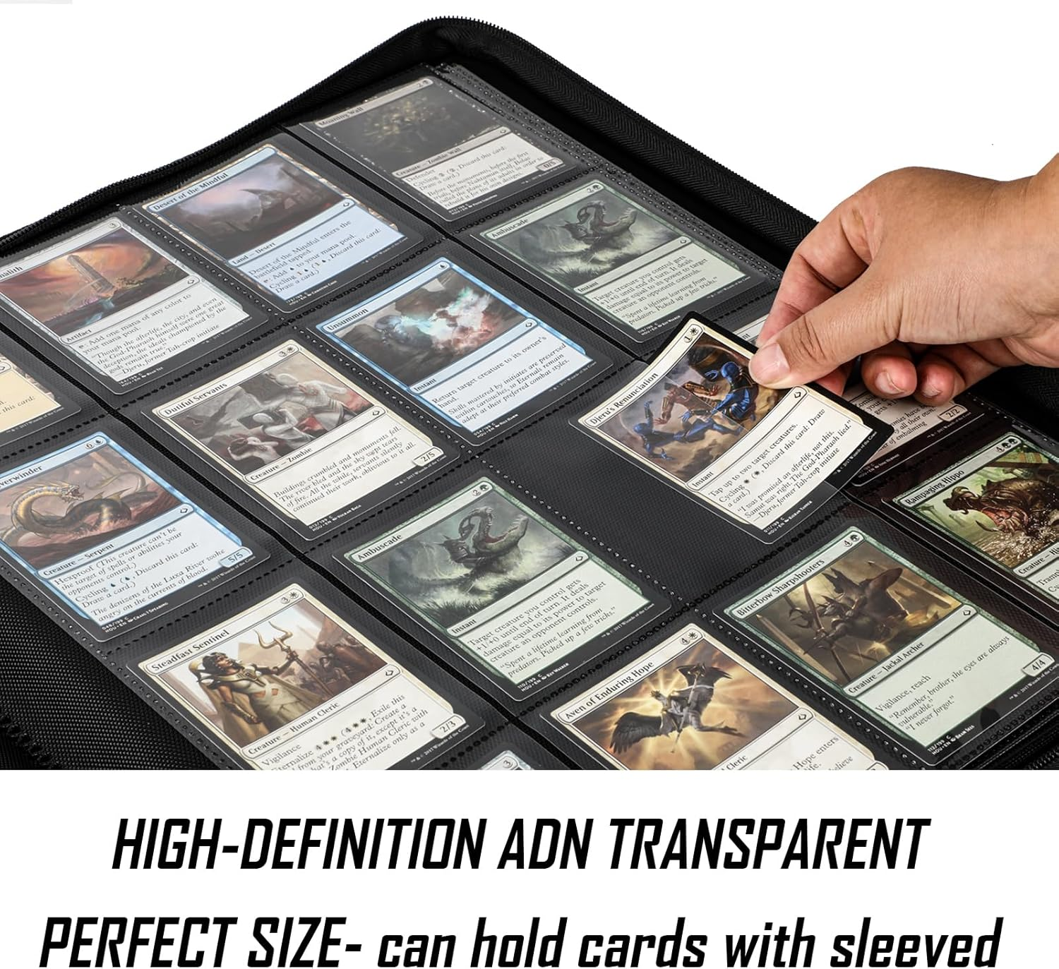 Premium 1000+ Pockets Card Binder,Label Design,16 Pockets Trading Card Binder Ringless Side Loading Trading Card Album Folder for Tcg,Mtg,Sport Trading Cards -Byderpro