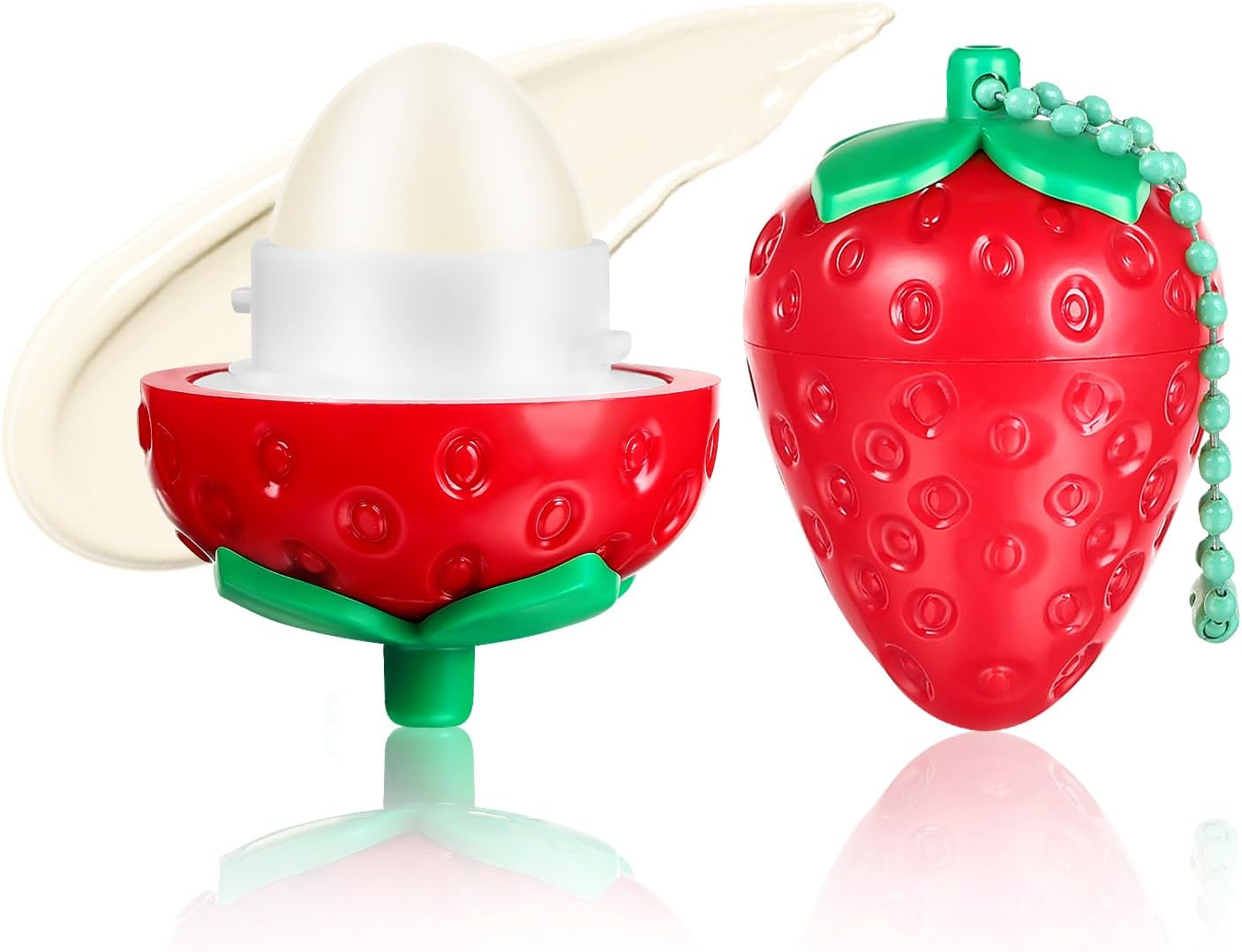 KISSIO Lip Balm,Strawberry Lip Care with B5 Panthenol,Jojoba Seed Oil and Ceramide,Moisturize and Soothe Chapped Lips,Reduces Lines and Enhances Elasticity,Cruelty Free,Strawberry