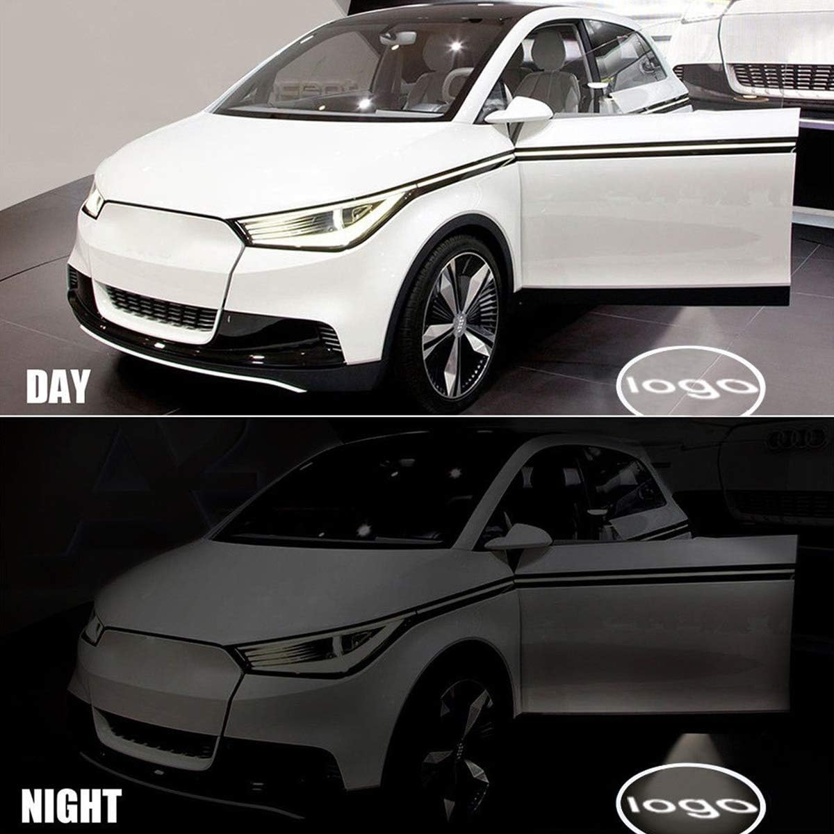 Avmtokar Never Fade Door Puddle Light for 2005~2022 Chrysler 300 300C 300S Projector Ghost Shadow Logo Lights Welcome Courtesy Step Lights (1. Never Fade Blue 300 Emblem for Chrysler) image number 3