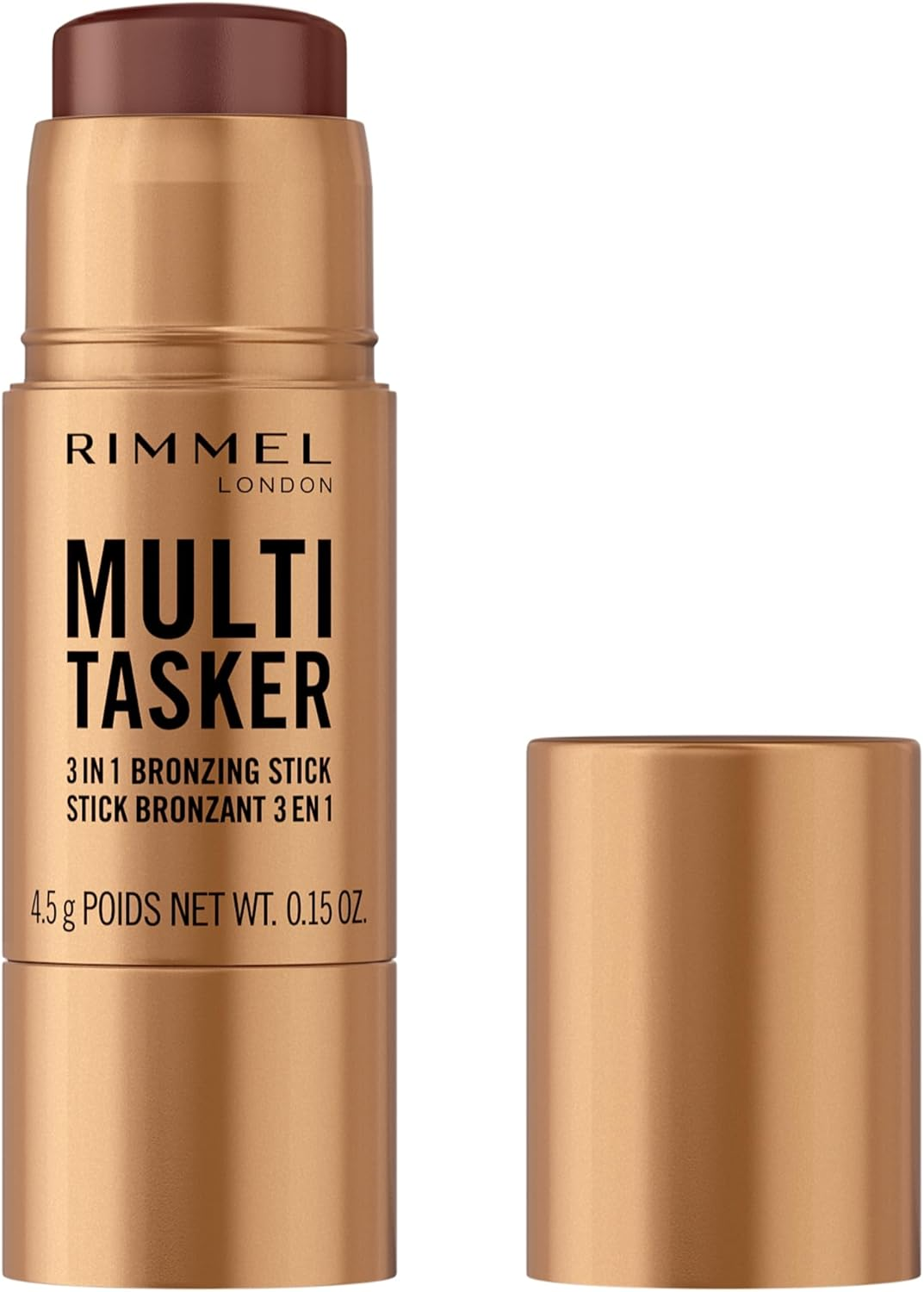 Rimmel London Multi Tasker Bronzing, Sculpting & Contour Stick, 002, Medium, All-Day Wear, Dewy Finish, Vegan-Friendly Makeup, 4.5G (0.15Oz)