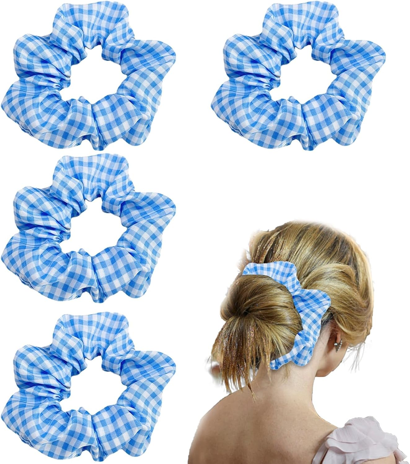 Halloween Skull Hair Ties for Thin Thick Hair,4Pcs Metal Skull Black Hair Elastics Scrunchies No Damage Hair Ropes Ponytail Holders Gothic Halloween Hair Accessories for Womens Girls Cosplay Costume