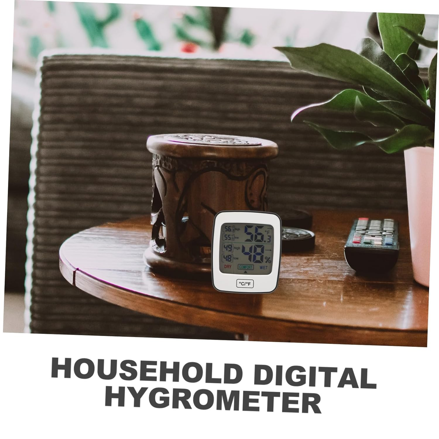 Digital Hygrometer with Large Screen Display for Indoor Temperature and Humidity Monitoring Accurate Abs Material Thermometer for Home Office Kitchen Bedroom and Basement image number 2