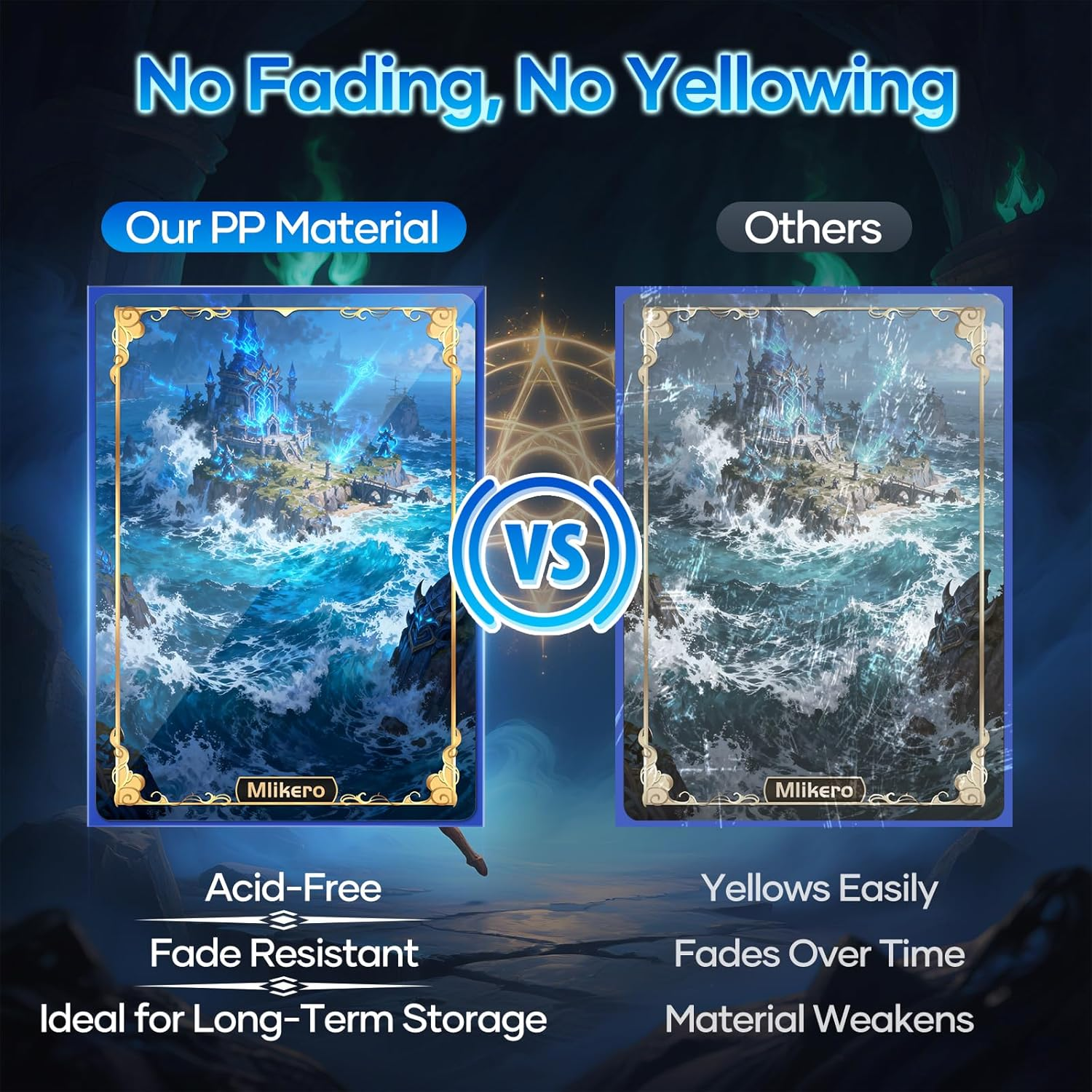 500 Count Matte Card Sleeves - Deck Protectors for MTG, Baseball, Sports & Game Cards (Matte Blue) image number 2