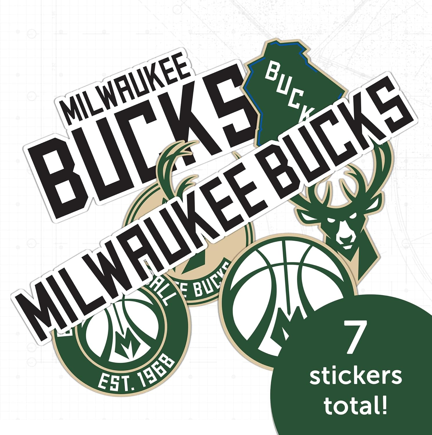 Desert Cactus Milwaukee Bucks NBA Officially Licensed Sticker Vinyl Decal Laptop Water Bottle Car Scrapbook (Type 2) image number 1