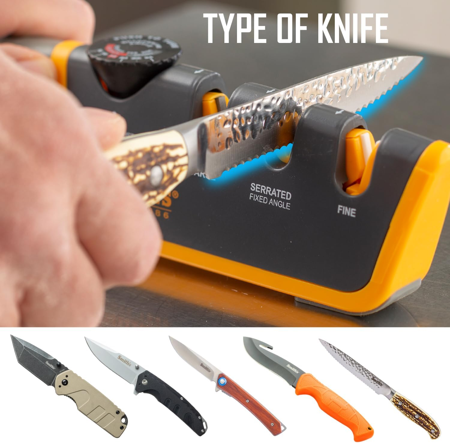 Smith'S Adjustable Angle Pull-Thru Knife Sharpener image number 5