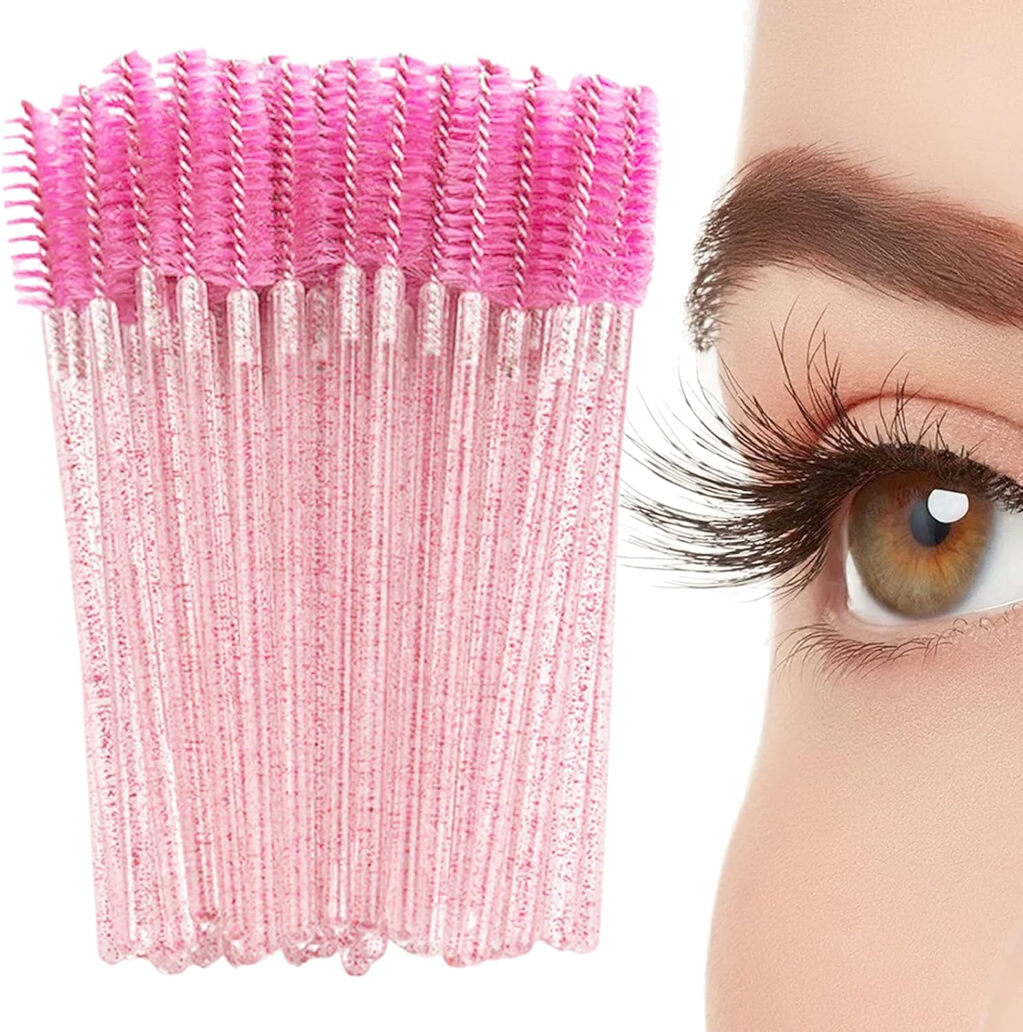 CATOR Pack of 150 Disposable Eyelash Brushes, Eyelash Brush, Eyelash Brush, Disposable Mascara Wands, Mascara Brushes for Eyelash Extension image number 2