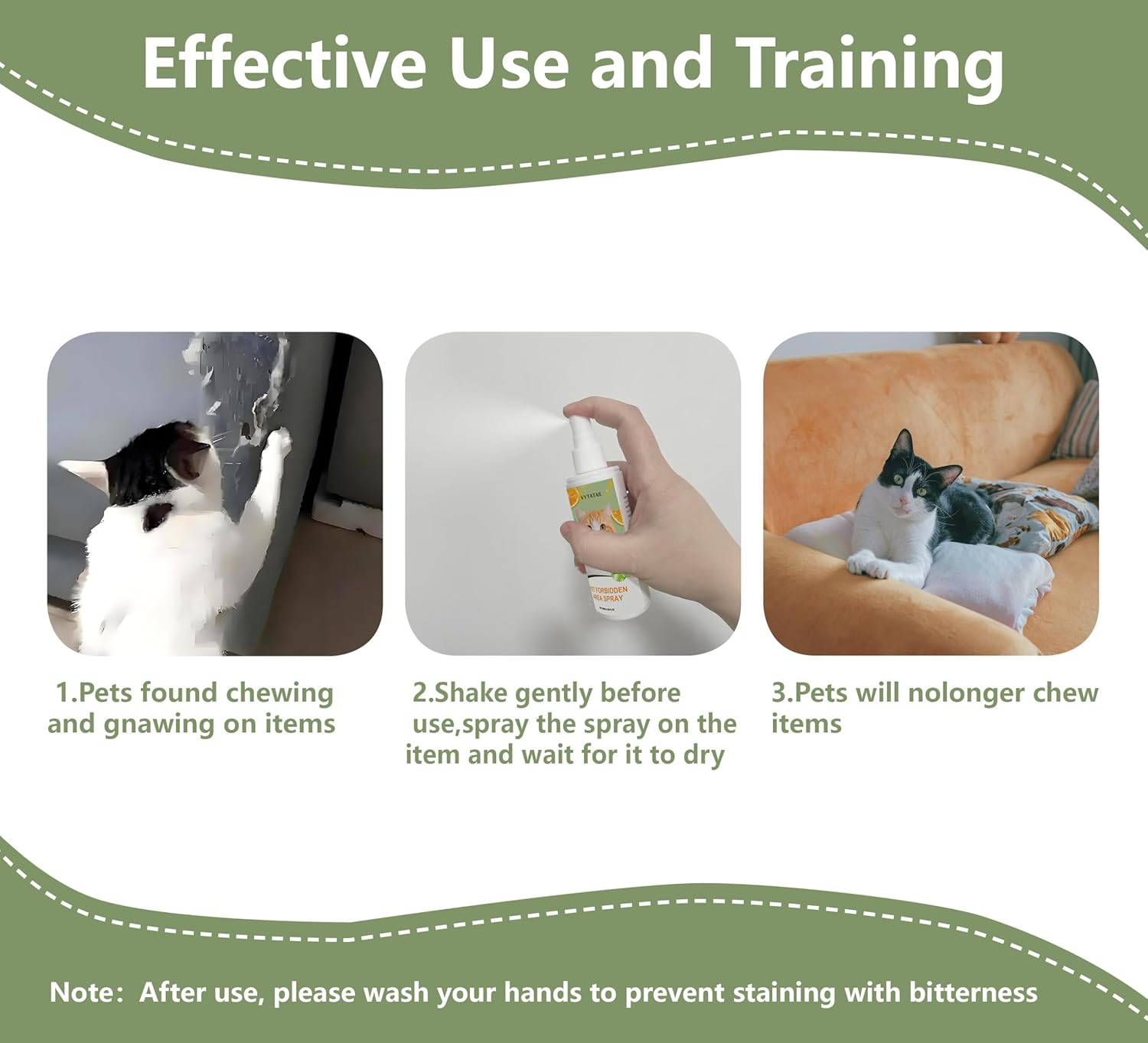 Cat Deterrent Spray 2 Pack- Natural Cat Spray Deterrent for Urine Marking & Scratching - Eco Friendly, Safe to Use around Children, Pets, Furniture and Fabric, Works Indoor & Outdoor（100Mlx2） 2 image number 4