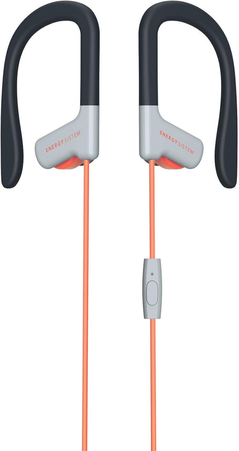 Energy Sistem Sport 1 &ndash; Sports Headphones (1.2 M Cable, Mini Jack 3.5 Mm, Built-In Microphone, Secure-Fit, Sweatproof, Control Talk) Red image number 3