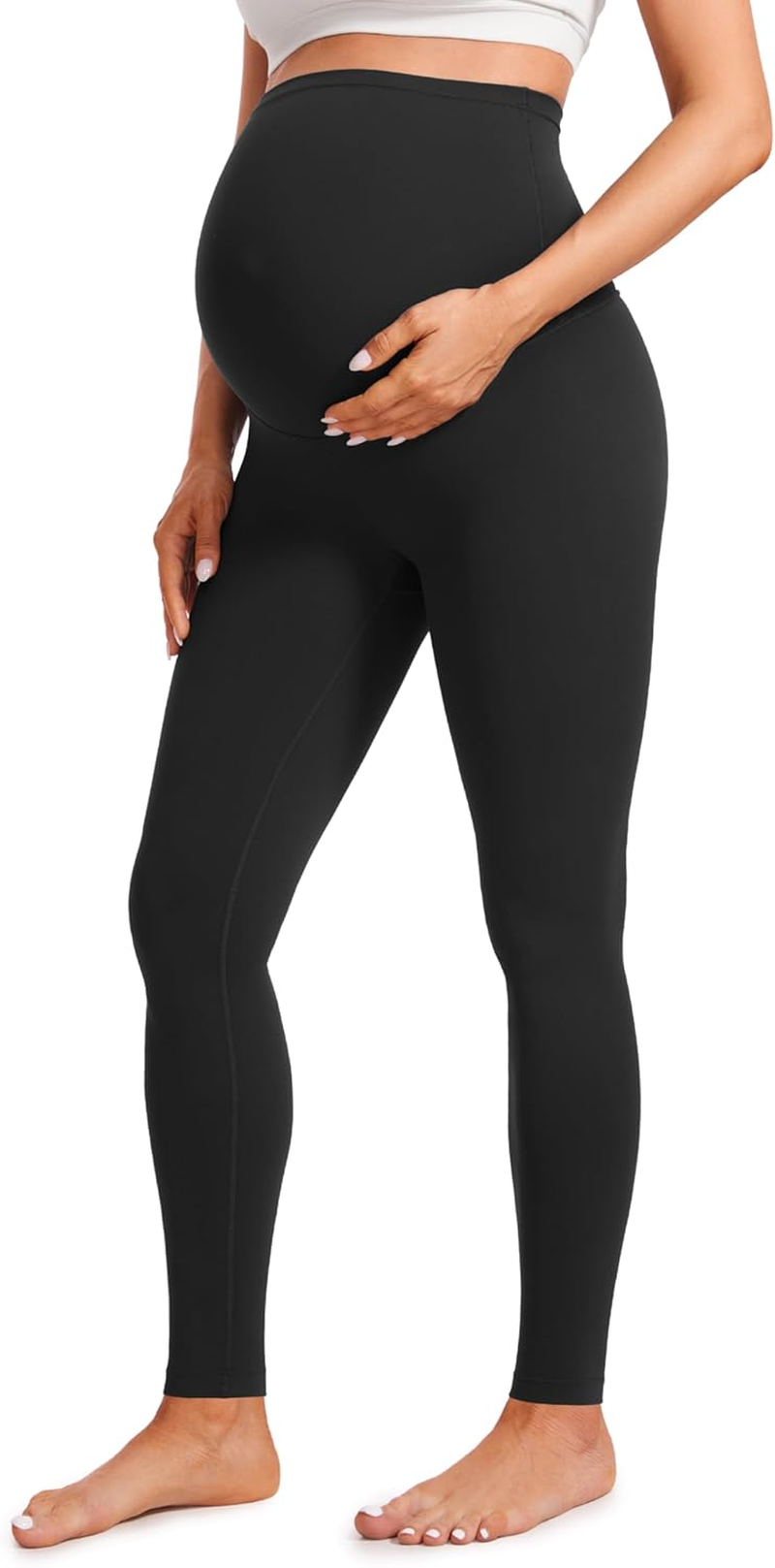 CRZ YOGA Butterluxe Extra Long Maternity Leggings for Tall Women 30'' Workout Yoga Lounge Pants over the Belly Pregnancy Soft